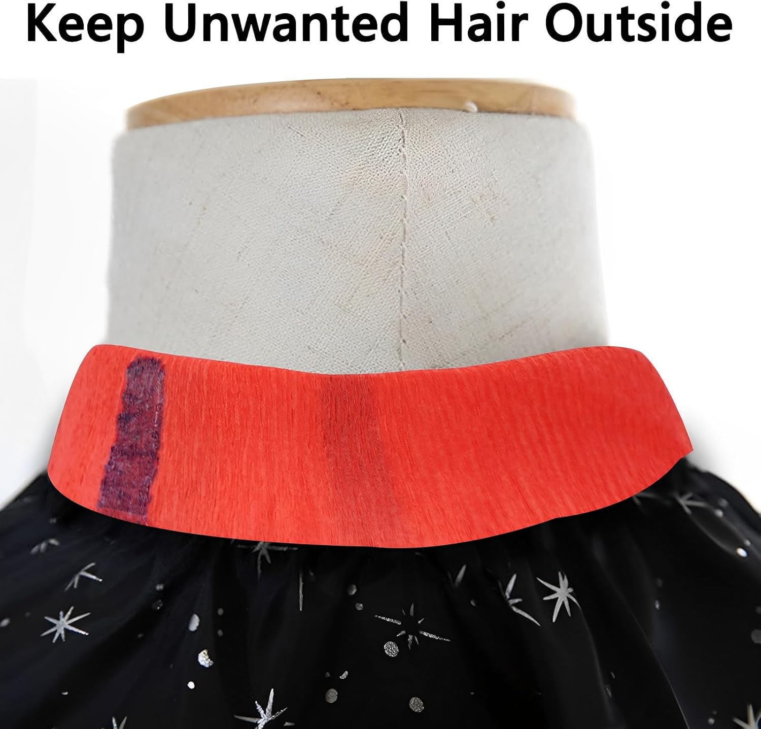 Flexible Paper Neck Strips for Salon Hair Cutting - 5 Rolls, 500 Red Disposable & Water-Resistant Self-Adhering Barber Supplies