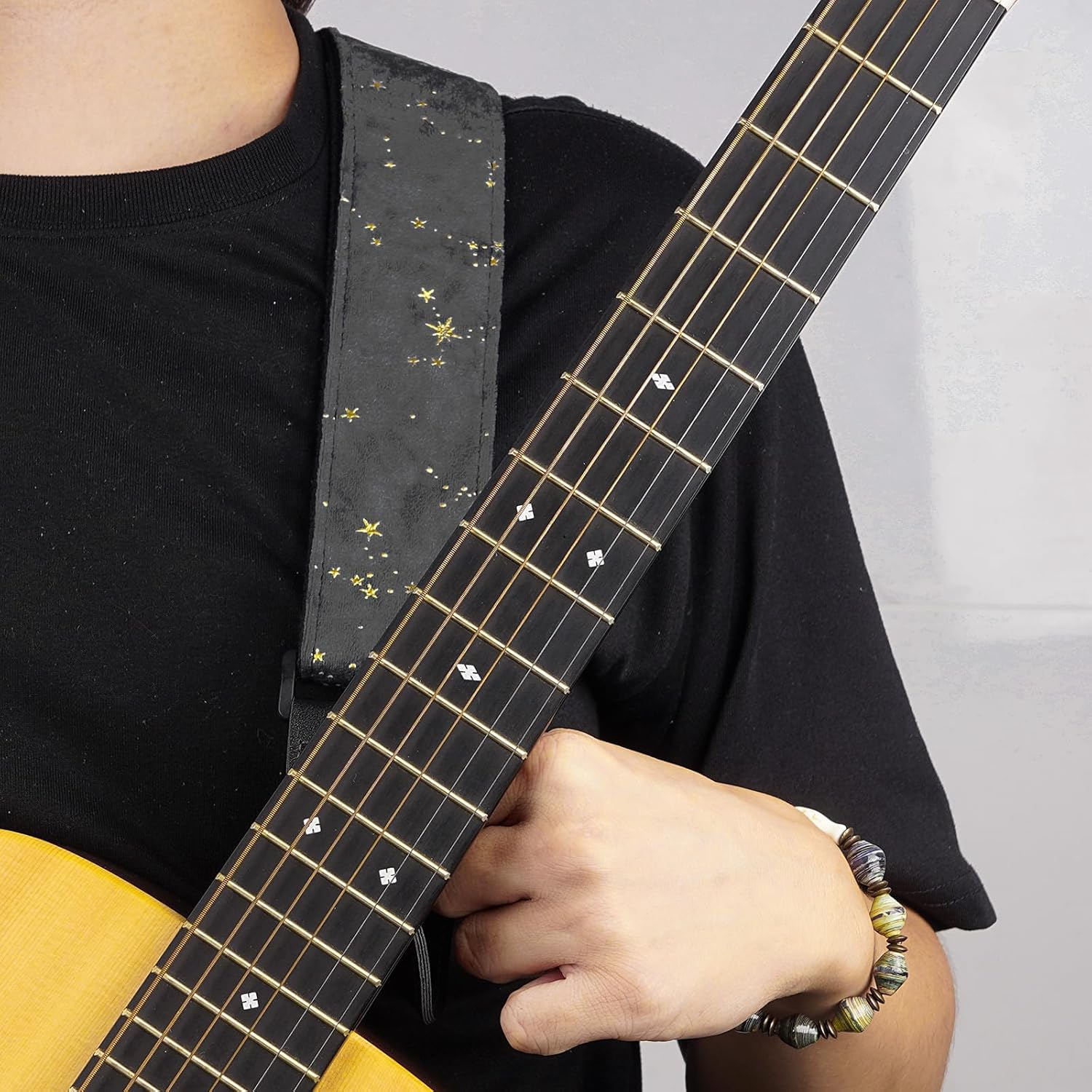 Ukulele Strap Belt, Adjustable Shoulder Strap for Folk, Electric Guitar Bass, Starry Pattern Uke Strap for Mandolin, Banjo, Concert image number 4