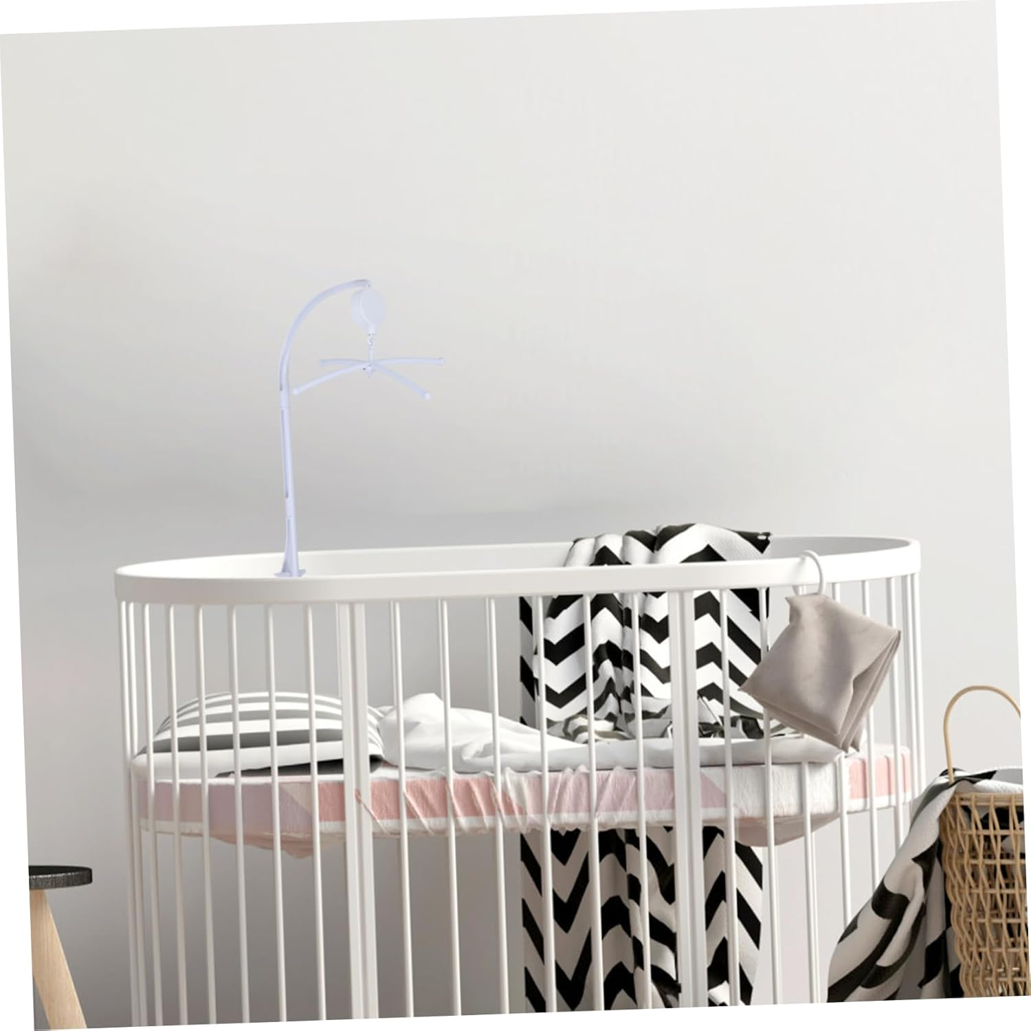 1 Set Adjustable Mobile Stand Clamp Versatile Crib Arm for Hanging Enhances Auditory Visual Stimulation for Stable Suitable for All Crib Heights image number 3