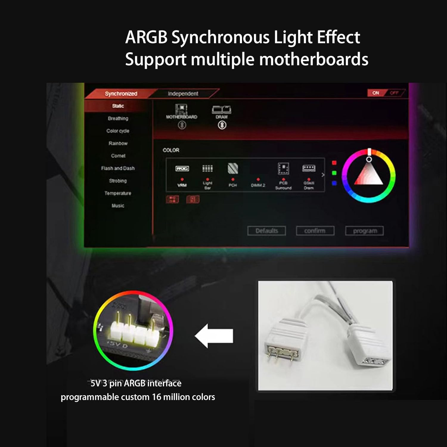 Cooling Fan, Low Noise Running Dual Fans PWM Smart Temp Control Memory Module Radiator for DDR DDR2 DDR3 DDR4 DDR5 (Black) - White image number 4