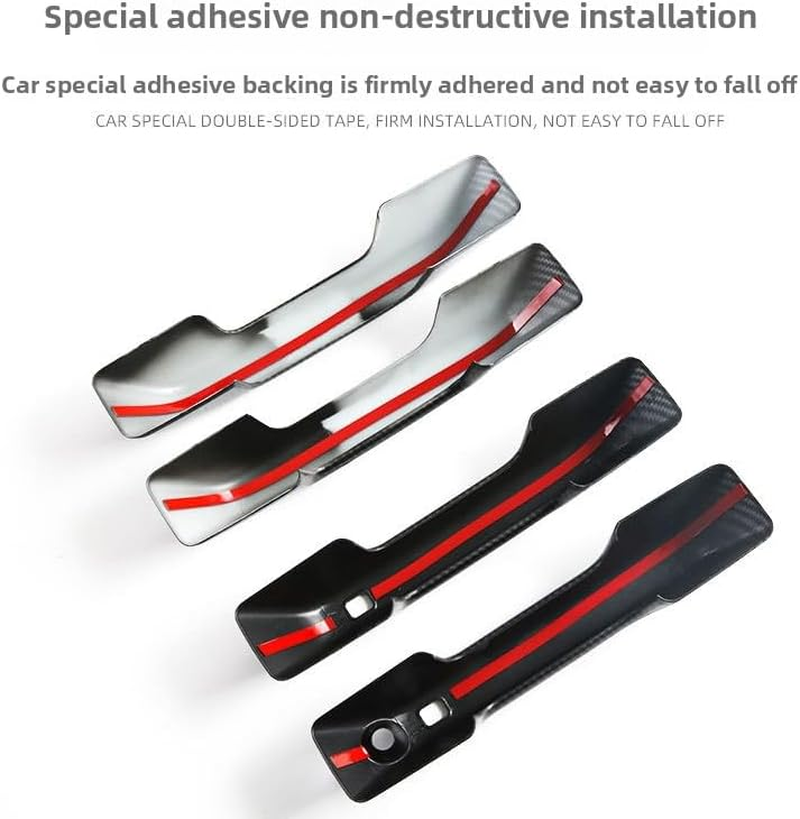 BYD Shark 6 Door Handle Sticker, ABS Material 3M Adhesive, Matte Black/Glossy Black/Carbon Fiber Texture, Exterior Trim Scratch Protection for BYD Shark Accessories (Matt Black) image number 4