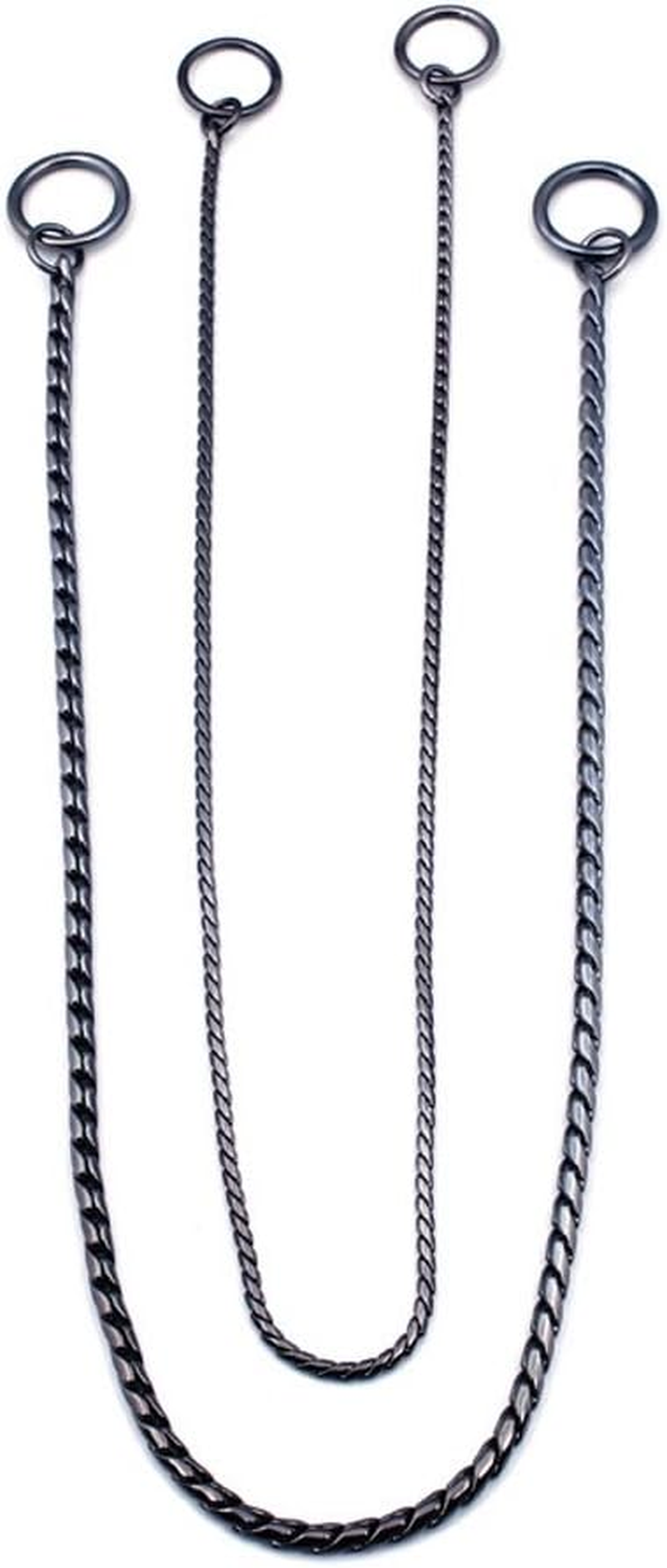 SGODA Black Dog Chain Collar Choke Pet Training Snake Collar with Heavy Links, 22 In, 4 Mm image number 4