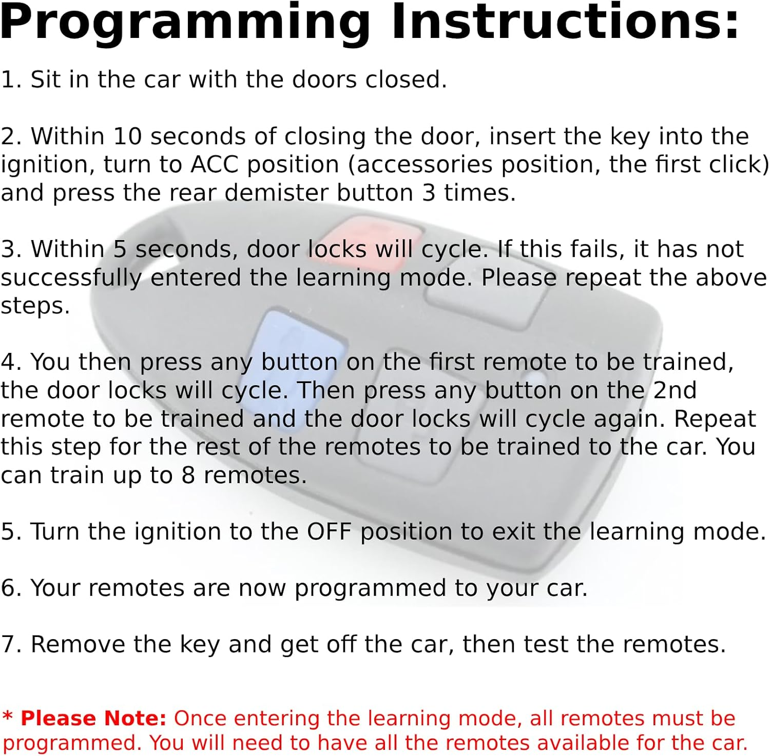 QSDIYRF 4-Button Car Remote Control Compatible with Ford Falcon/Fairmont/Fairlane/Xr6/Xr8/Fpv AU Series 2 & 3 1999-2002 AU2/AU3 Vehicle Models, 304Mhz Complete Remote Replacement, 1 Pack image number 2