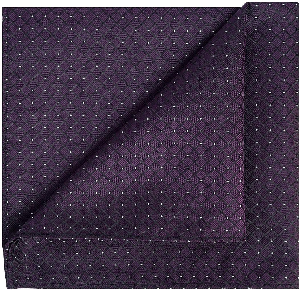 Kissties 5PCS Solid Pocket Square Wedding Handkerchief + 1 Gift Box