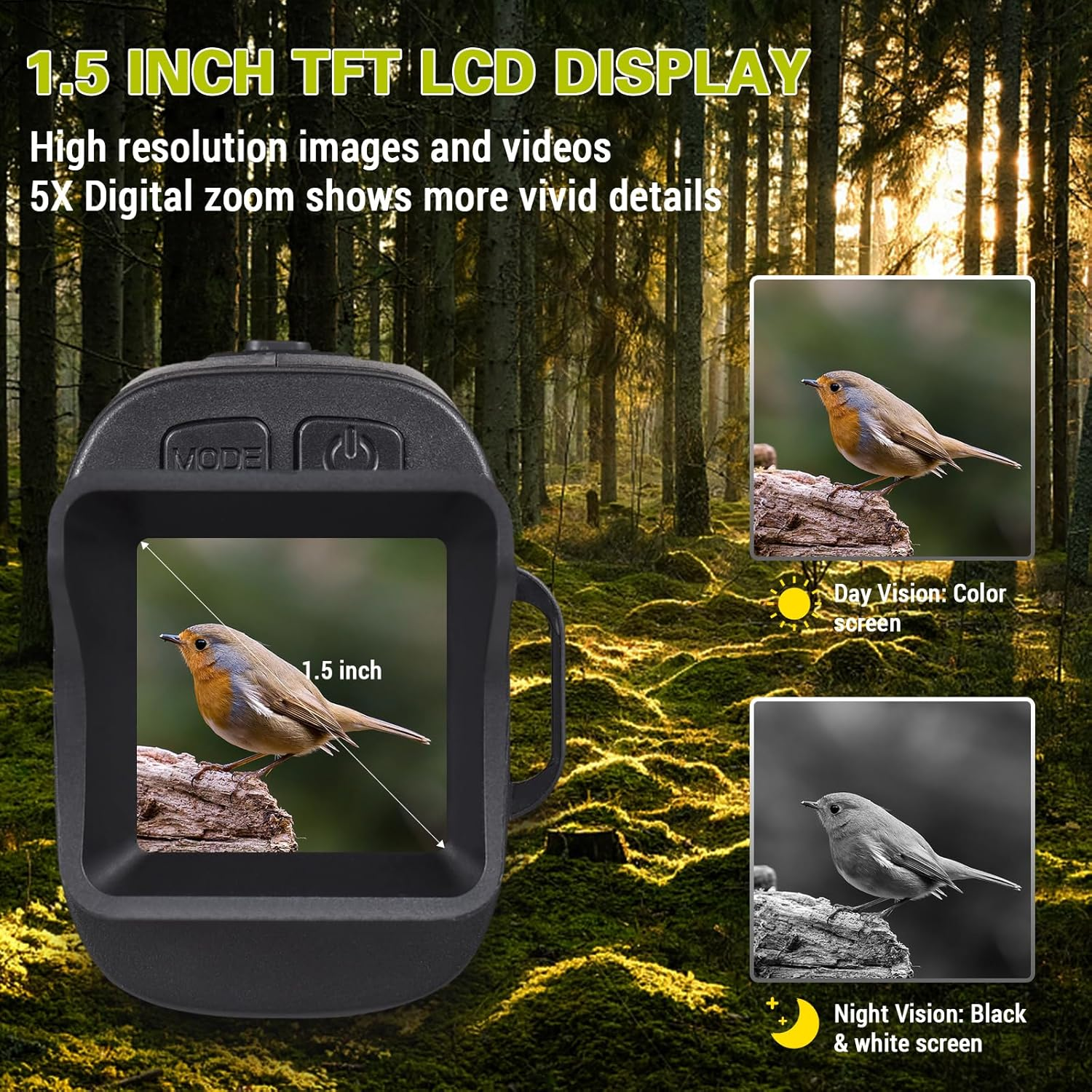 MEFESE Digital Night Vision Monocular 24MP 1080P Infrared Night Vision Goggles for Camping Traveling image number 6