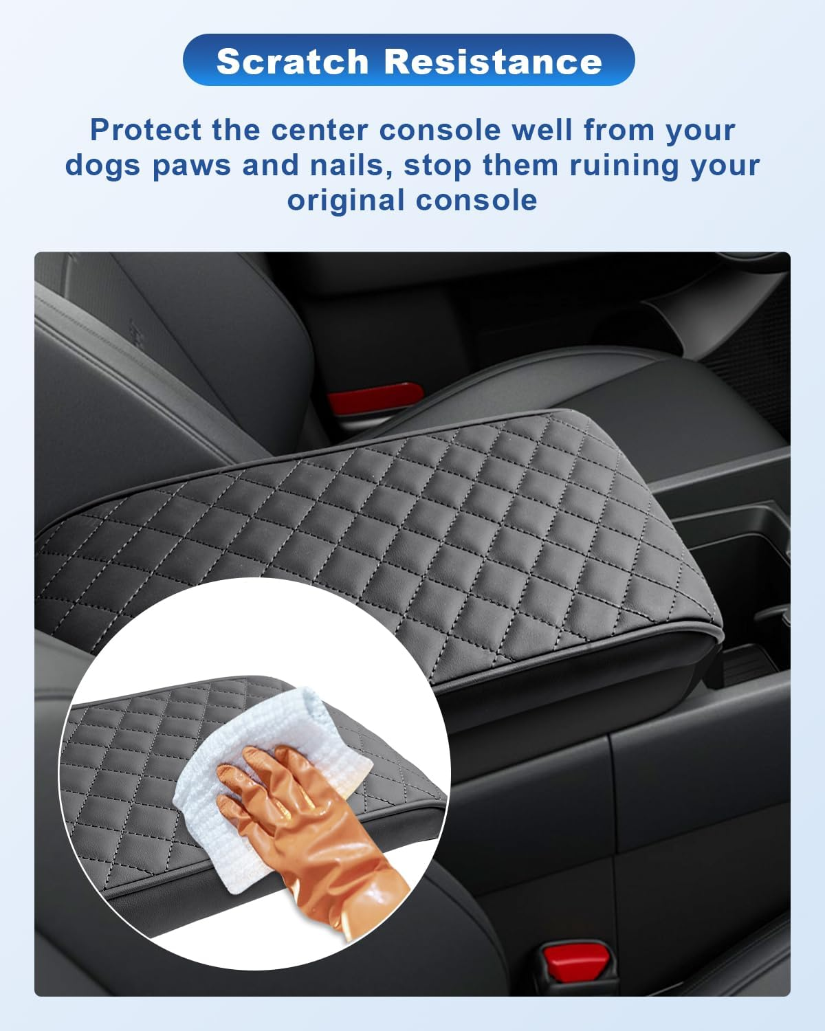 CDEFG Compatible with 2024 2025 Hyundai Santa Fe Center Console Cover Compatible with 2024 Hyundai Santa Fe MX5 Accessories Armrest Cover 2025 Santa Fe Middle Console Pad Santa Fe 2024 Seat Box Cover - Grey image number 7