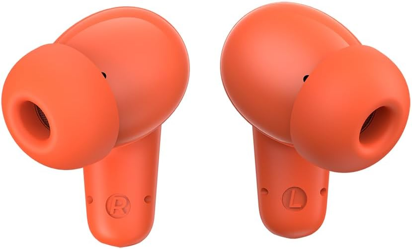 SPC Boost Buds - Wireless Bluetooth Headphones with ENC Noise Cancellation | 30 Hours Battery Life | Google Fast Pair | 4 Microphones | IPX4 | Touch Control and Voice Assistant - Orange - Blue image number 4