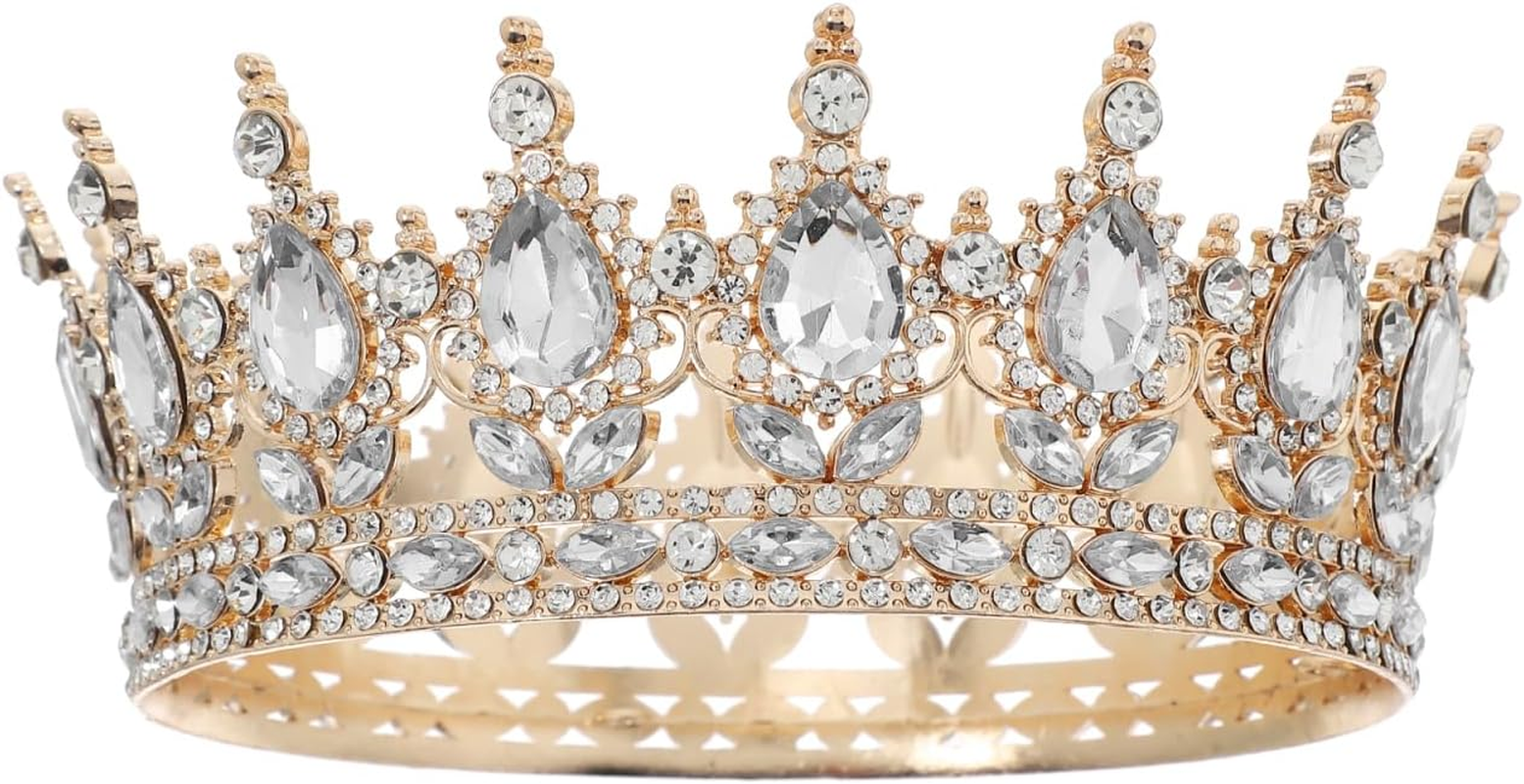 ULTECHNOVO Queen Rhinestone Crown for Women: Royal Crystal Headband for the Bride Headpiece for the Quinceanera Hair Accessories for Costume Parties Weddings Birthdays Proms image number 1