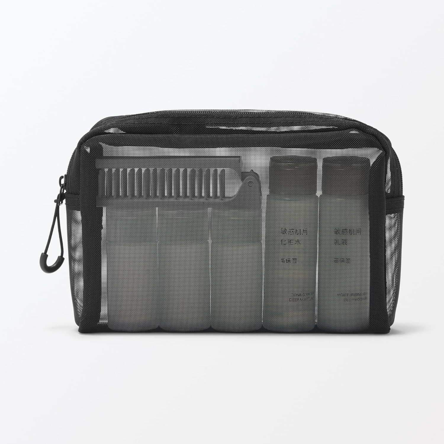 MUJI 84920851 Nylon Mesh Pouch, Approx. 7.3 X 1.6 X 4.7 Inches (18.5 X 4 X 12 Cm) image number 1