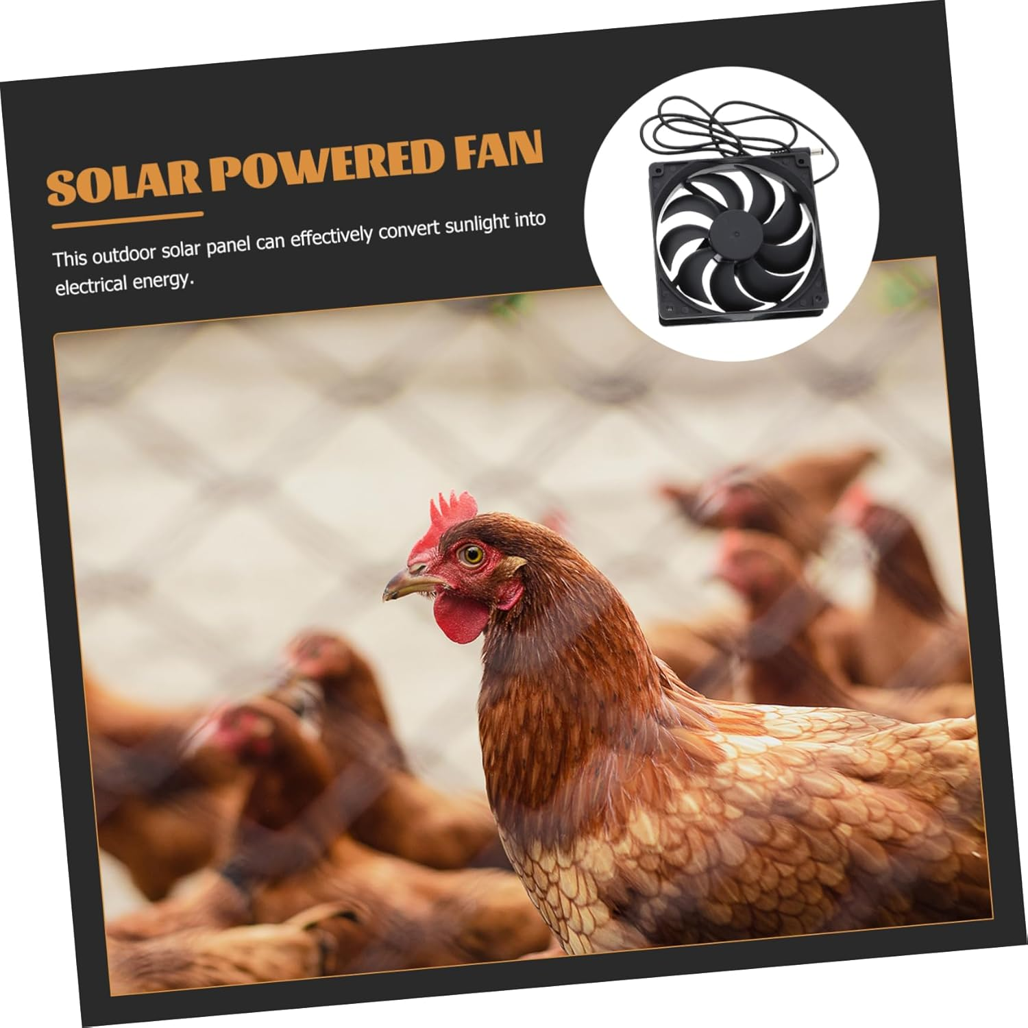 1Set Solar Powered Fan for Chicken Coop and Small Exhaust Fan for Greenhouse Rv Camping for Cooling image number 1