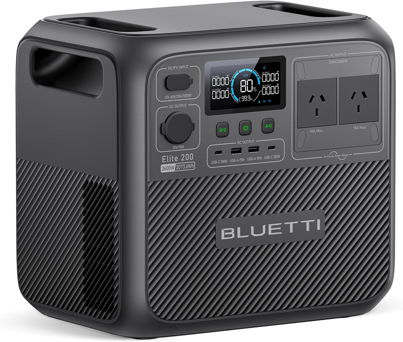 BLUETTI Portable Power Station Elite 200 V2, 2073.6Wh Lifepo4 Battery Backup W/ 4 2600W AC Outlets (3900W Power Lifting), 17-Year Lifespan, Solar Generator for Camping, Off-Grid, Power Outage image number 2