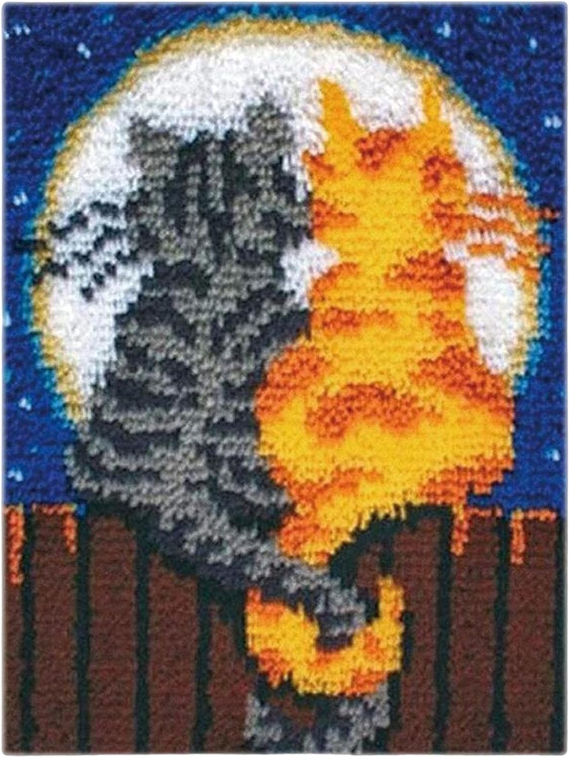 Oshhni Latch Hook Craft Kit Crochet Carpet Latch Hook Kits for Adults for Adults Beginners , Hug Cats