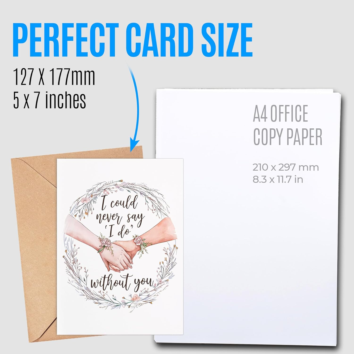 Will You Be My Bridesmaid Card - Bridesmaid Proposal Card - Maid of Honor Card - Matron of Honor Card - Flower Girl Proposal Card - Wedding Essentials - Ring Bearer Proposal - I Could Never Say I Do without You image number 1