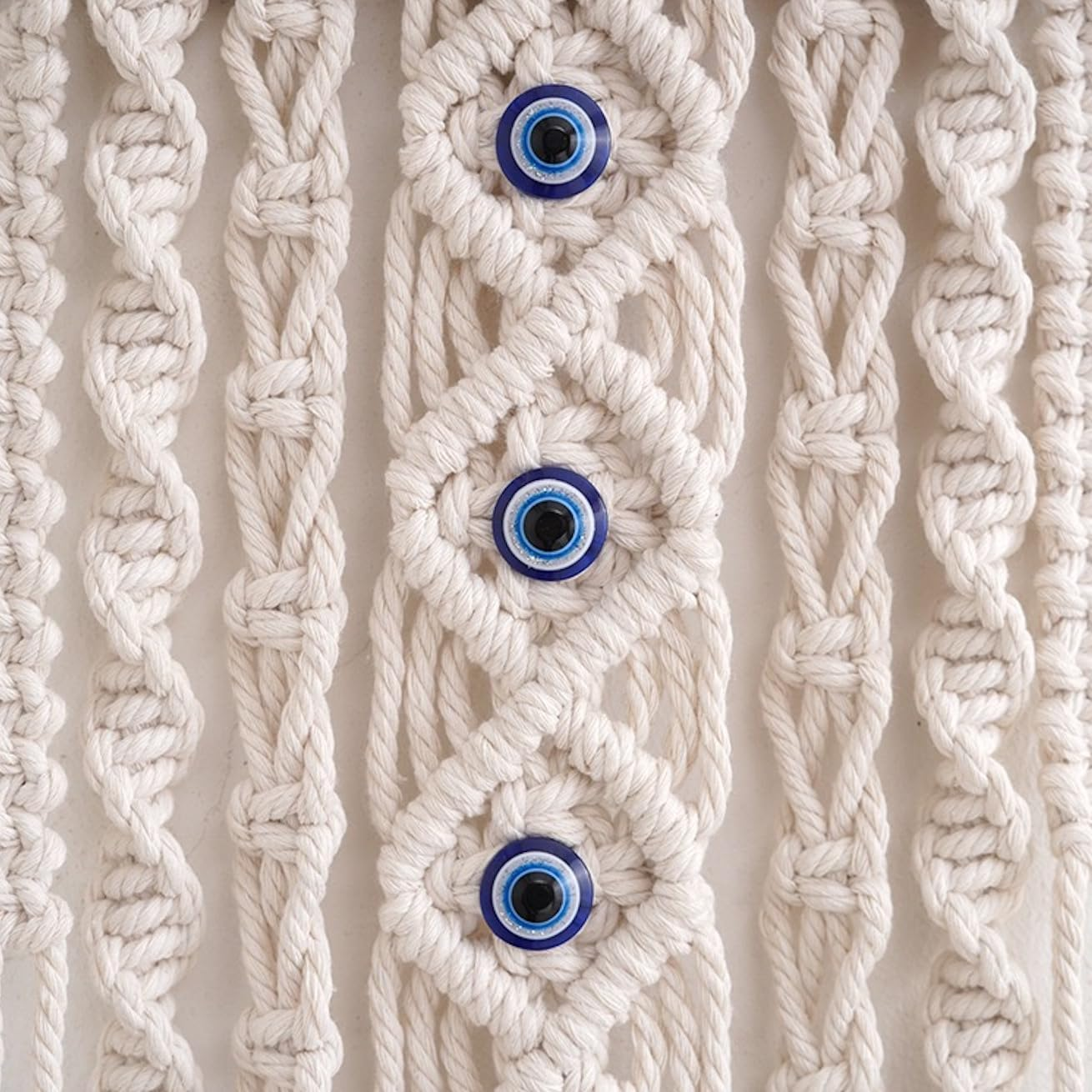 Boho Macrame Wall Hanging,Handmade Evil Eye Wall Decor Dreamcatchers for Bedroom Home Apartment Ornament Craft Gift (27.55&ldquo; X 7.87") image number 5