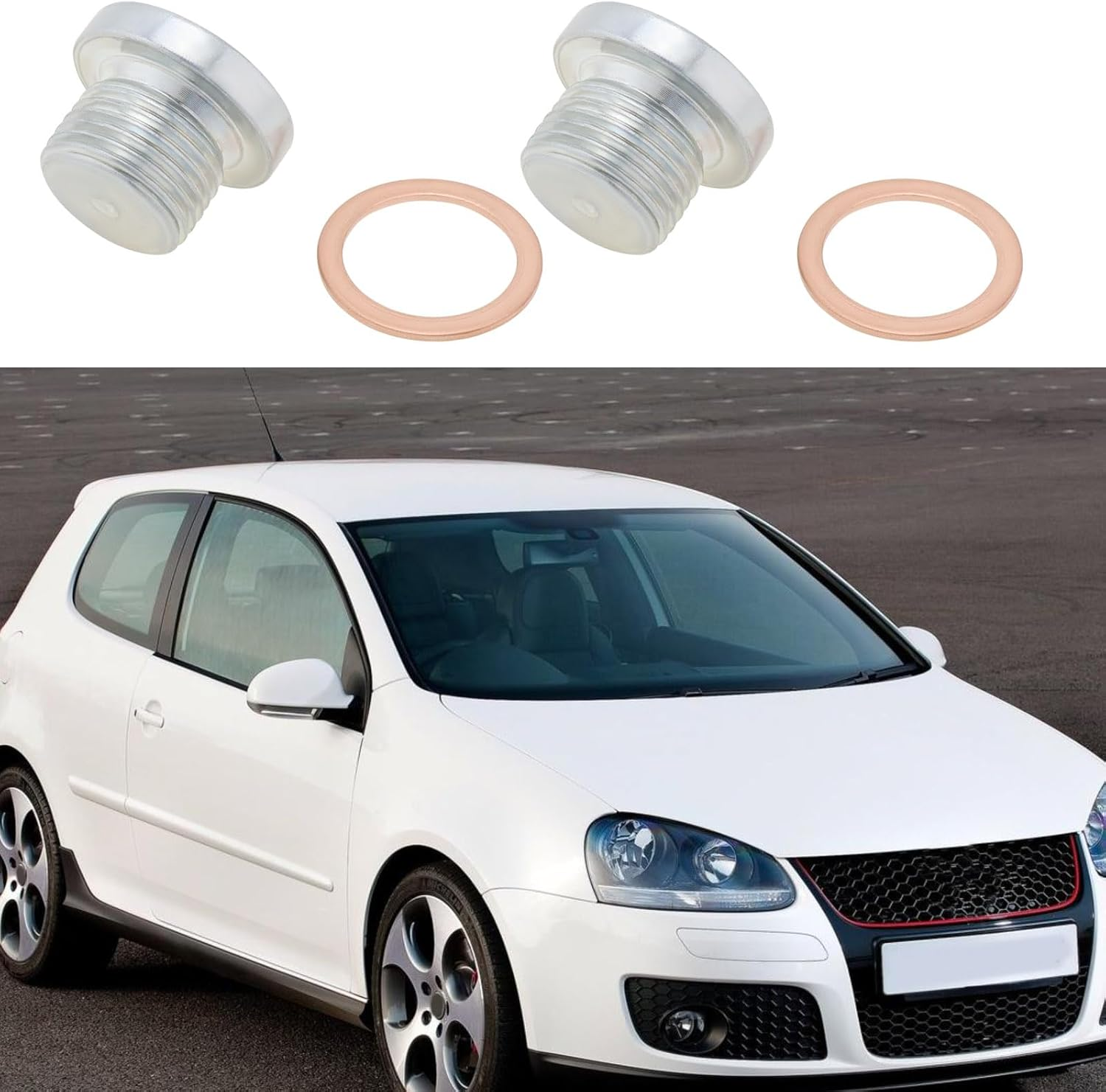 2Pcs M18X1.5Mm Hexagonal Oxygen Sensor Screw Plug with Copper Washer Suitable for Replacing the Reducing Pipe Drainage Pipe of Oxygen Sensors in Automobiles image number 1