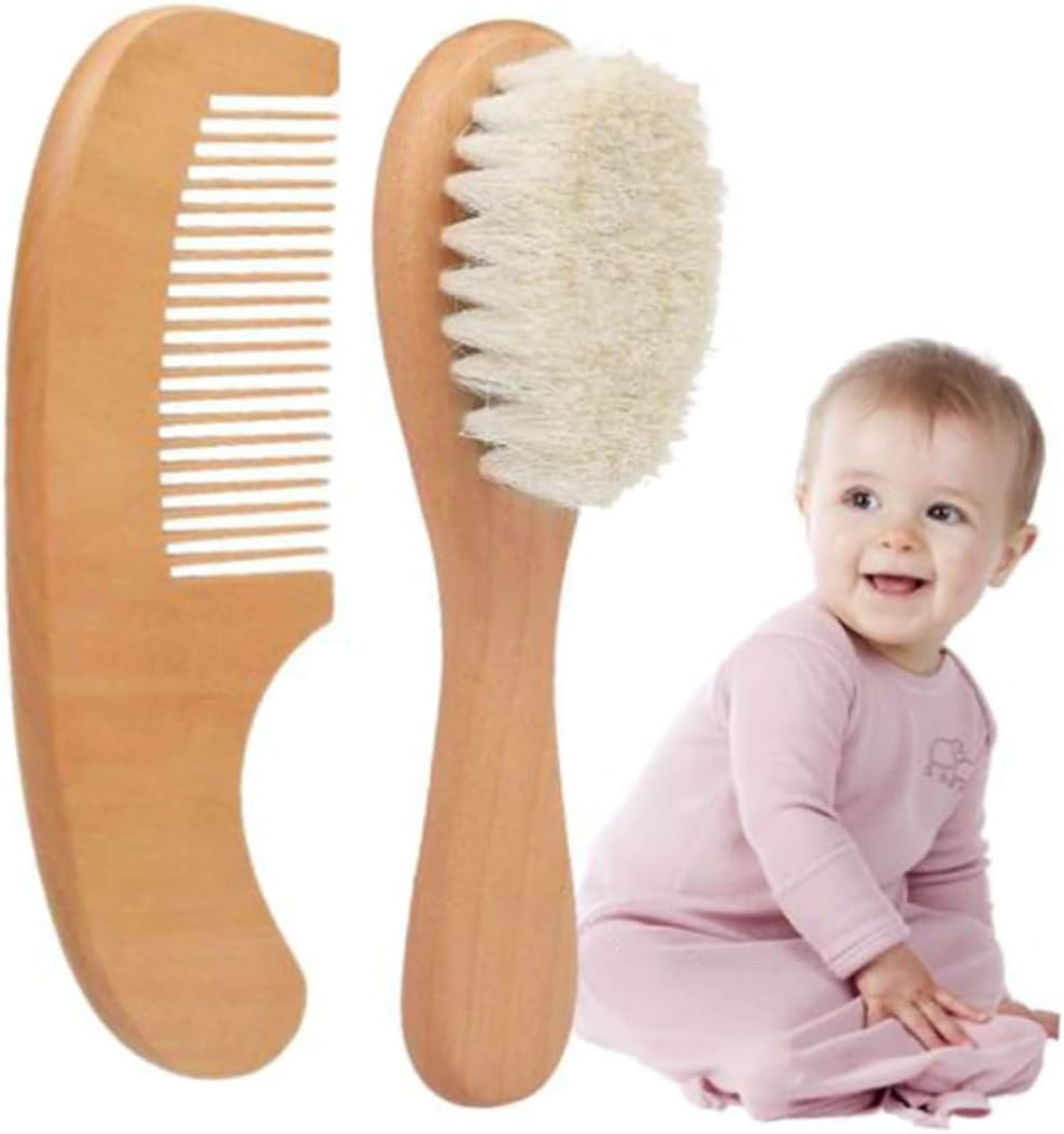 WOFASHPURET 2Pcs Wooden Comb Set for Hair Comb Brush Set Bathing Brush Hair Accessories image number 3
