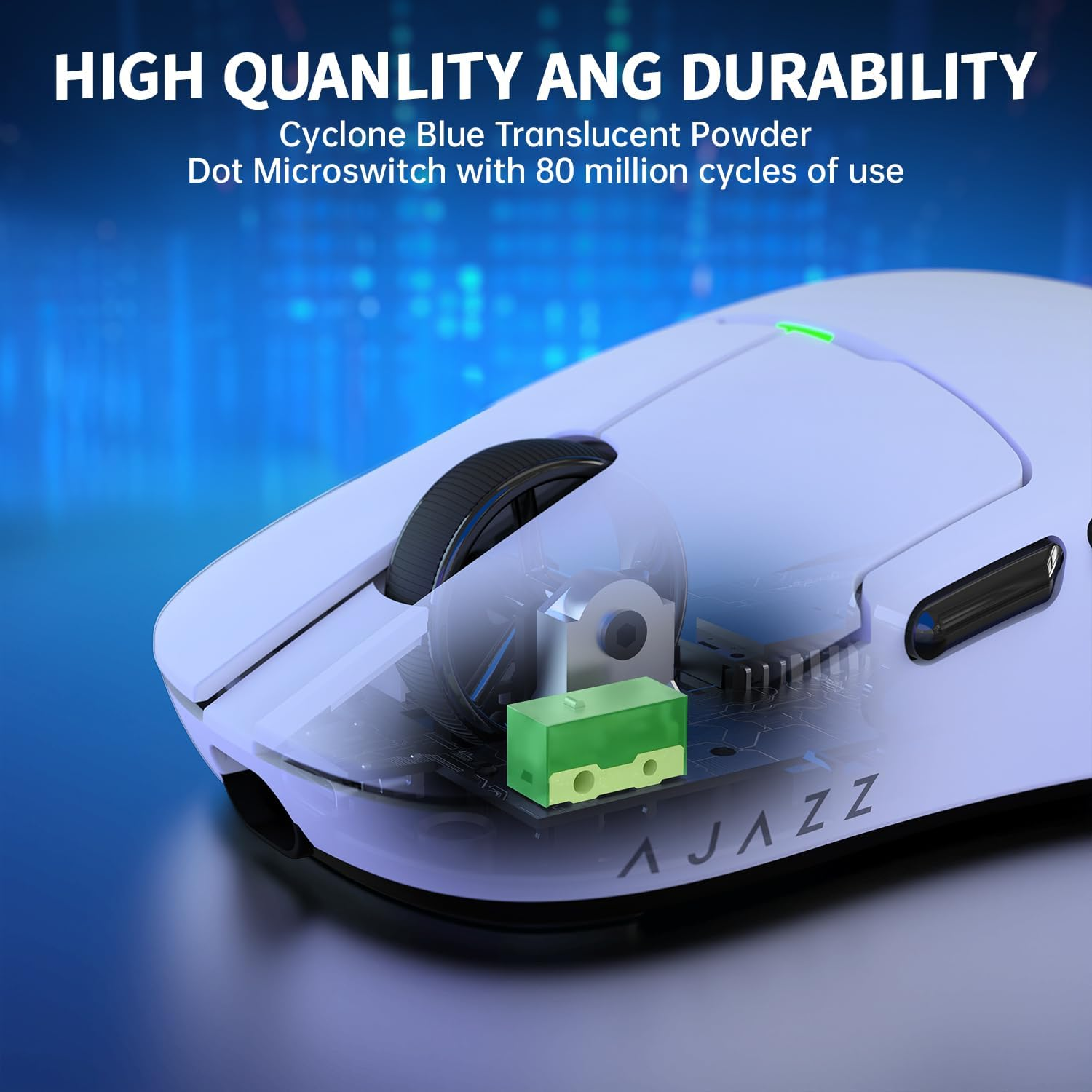 AJAZZ AJ159 Dual Mode Lightweight Gaming Mouse with Type C Wired and USB Receiver with PAW3395 Sensor, 5 Programmable Buttons, Ergonomic, Symmetrical Design for PS4 Xbox PC Mac Gaming image number 1