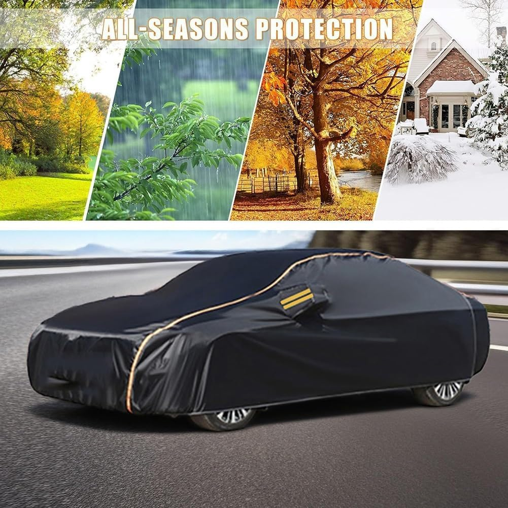 Car Cover Custom for Toyota Caldina,Full Car Cover Waterproof Breathable All Weather Snow Sun Uv,Outdoor Car Tarpaulin with Side Zipper and Four-Wheel Windproof Rope image number 5