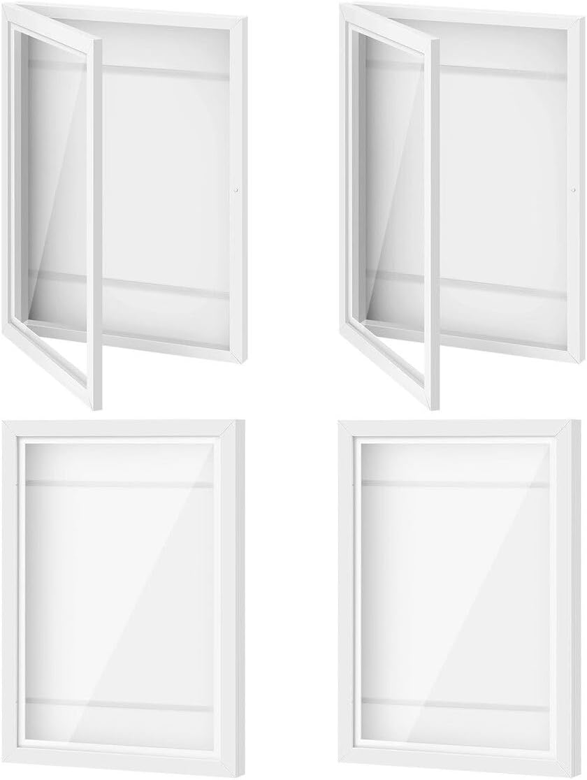 4Pcs A3 Photo Frames Craft Display Kids Art Drawings Canvas Artwork Wall Hanging Storage Wooden Children 150 Pictures Family Portrait Projects White image number 2