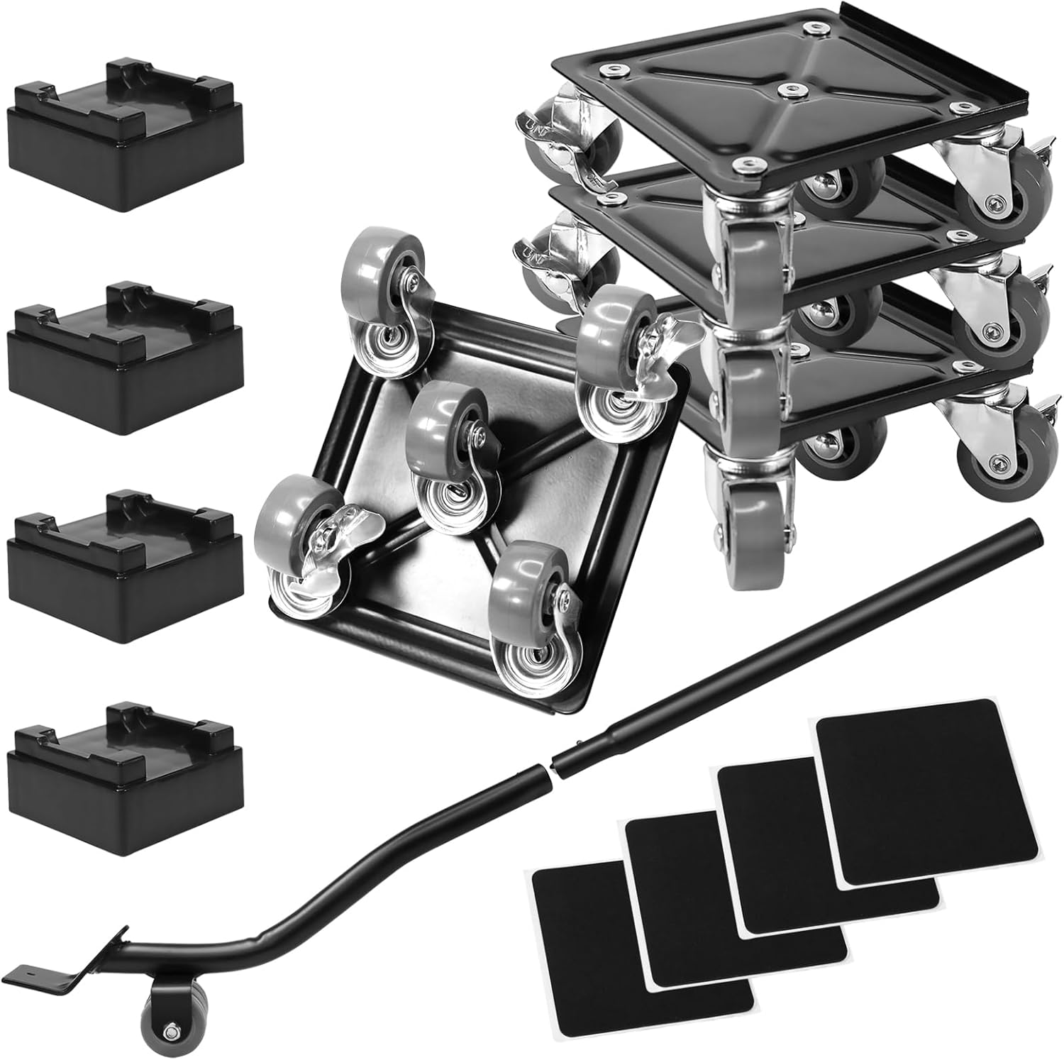 SAILESI Furniture Dolly 4 Pack, Heavy Duty Furniture Movers with 5 Wheels 360&deg; Rotatable, Supports up to 1300KG, Carbon Steel Panel Heavy Duty Dolly for Easy Moving Appliance Sofa Cabinet Refrigerator image number 5