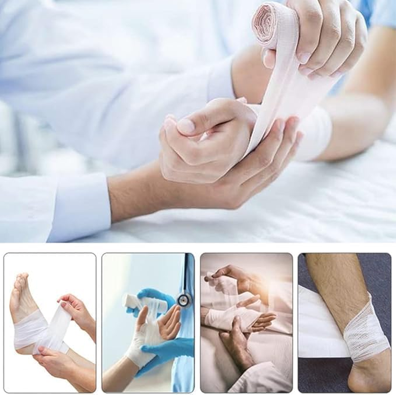 SZHENGSHAN 20 Roll Elastic Gauze Bandages, Stretch Gauze Bandage Roll, Medical Gauze Bandage, 7.5Cm X 4.5M, 20Pcs