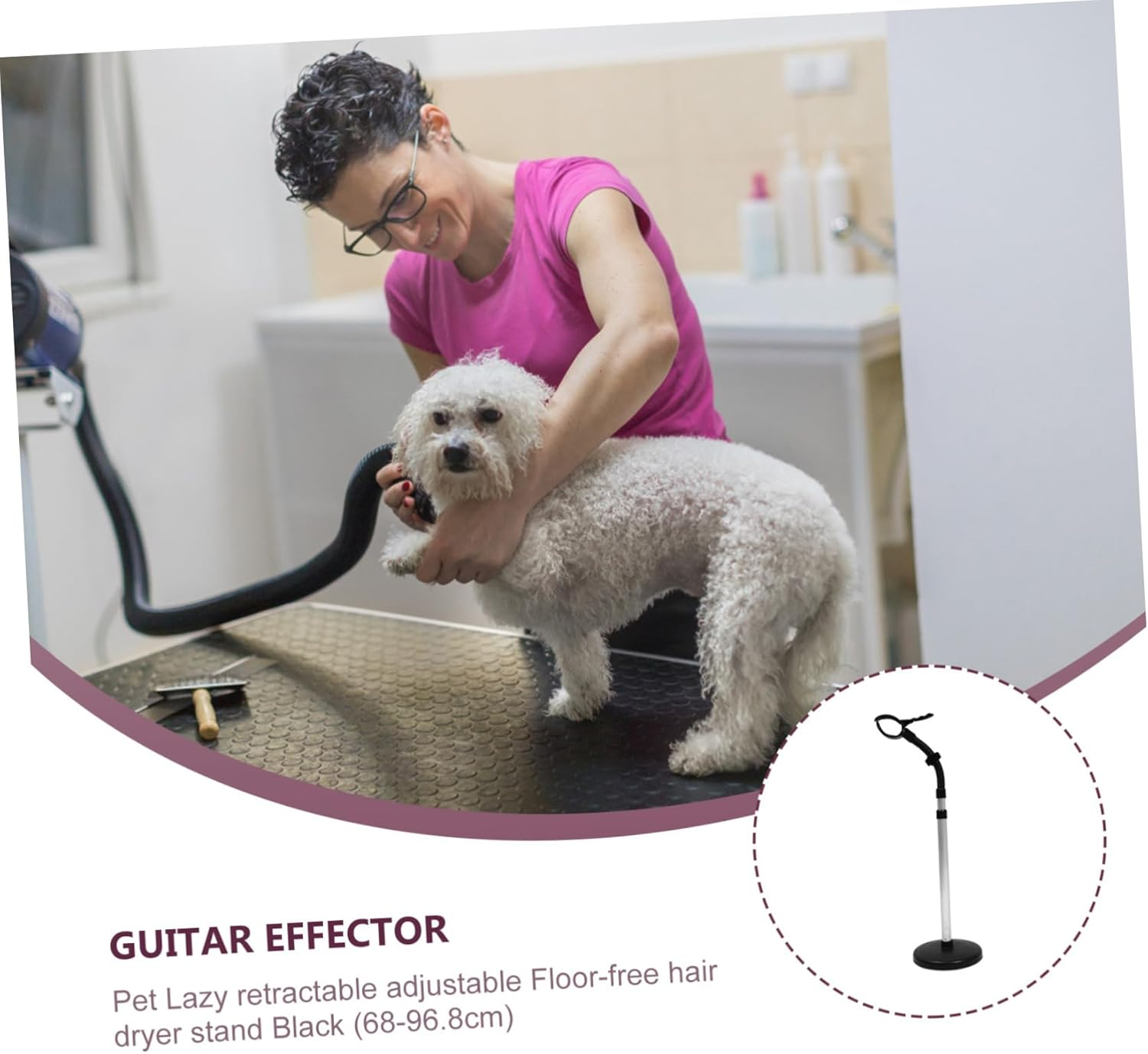 DECHOUS Adjustable Hair Dryer Stand Wall Mount Hair Dryer Bracket Rotating Holder Stand image number 4