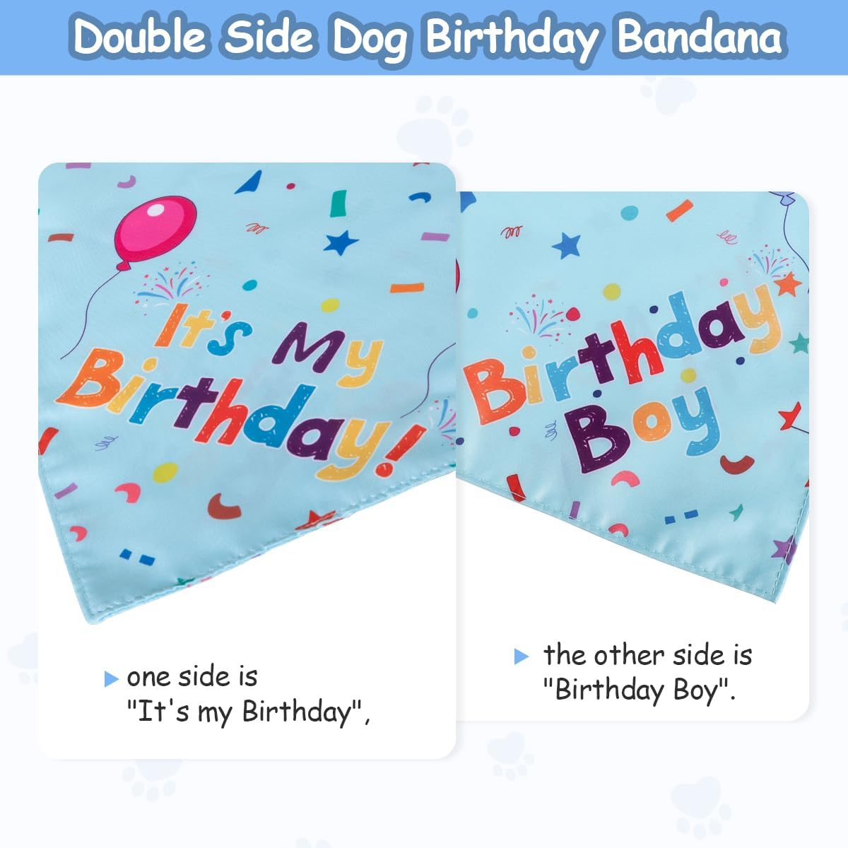 Dog Birthday Bandana & Hat Set, Blue, Medium, Dog Accessories - Pink image number 6