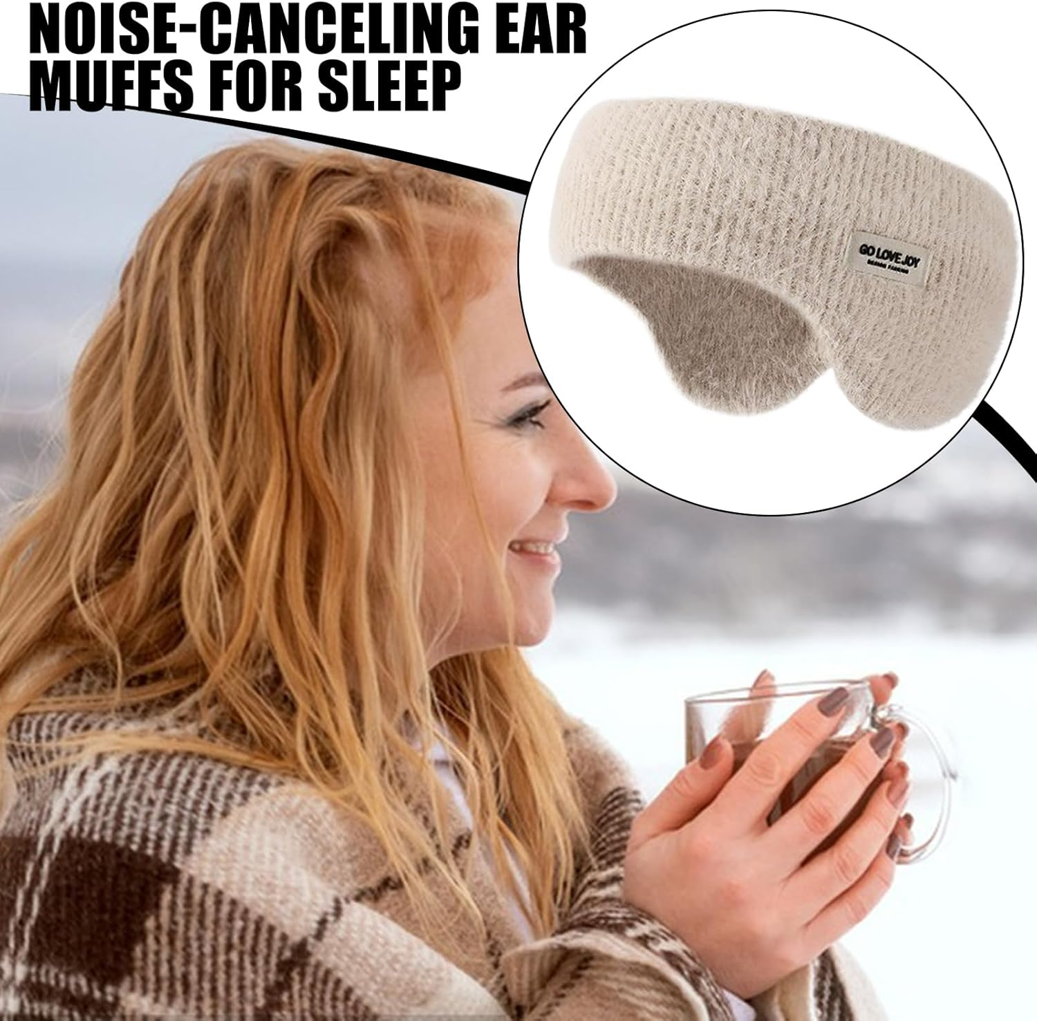 Rronnoy Earmuffs for Sleep | Noise Reduction Ear Muffs for Sleep Warmer | Winter Warmth Adjustable Headbands Waterproof for Men Women Kids Adults Runners Sleepers Concerts Airplane Travel