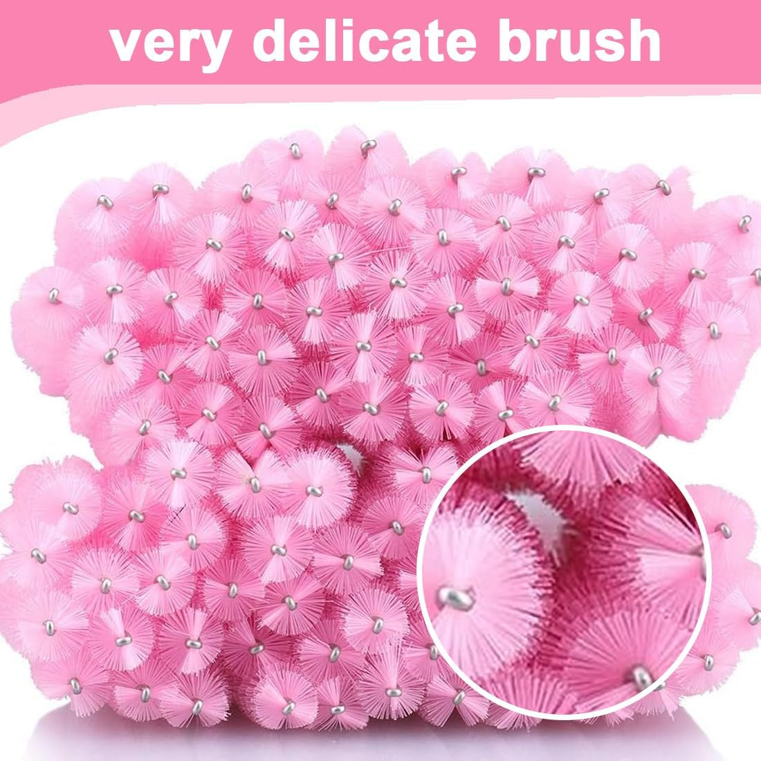 SGERUFZ 50 Eyelash Brushes, Eyelash Extension Brush, Eyebrow Applicator, Eyelash Brushes for Salon and Home, False Eyelash Extension Makeup Brushes (Pink) image number 3