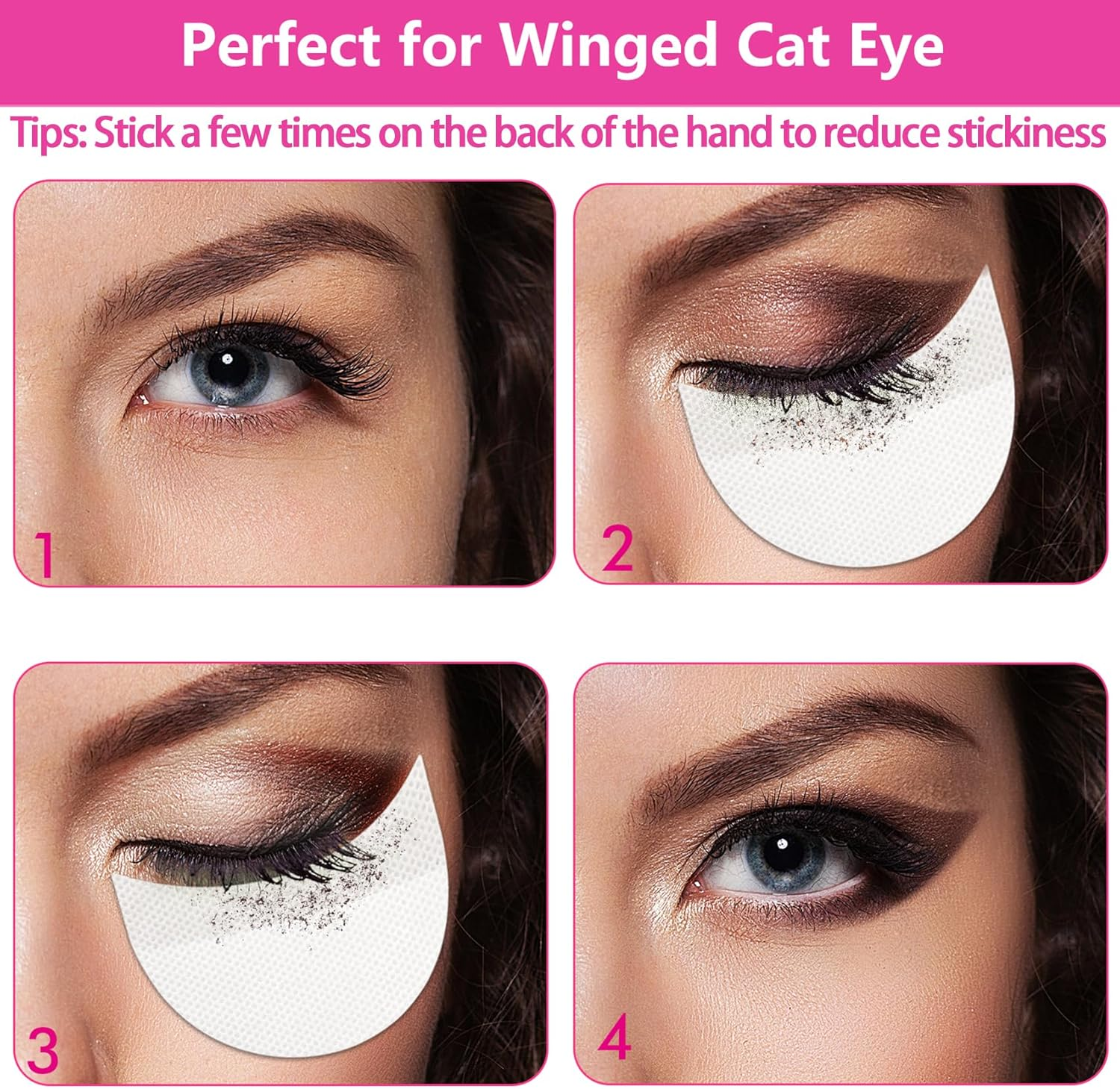 Tailaimei 300 Pcs Eyeshadow Shields, Eyeshadow Stencil for Prevent Makeup Residue, Lint Free Gel Pad for Eyeliner, Eyelash Extensions and Lip Makeup