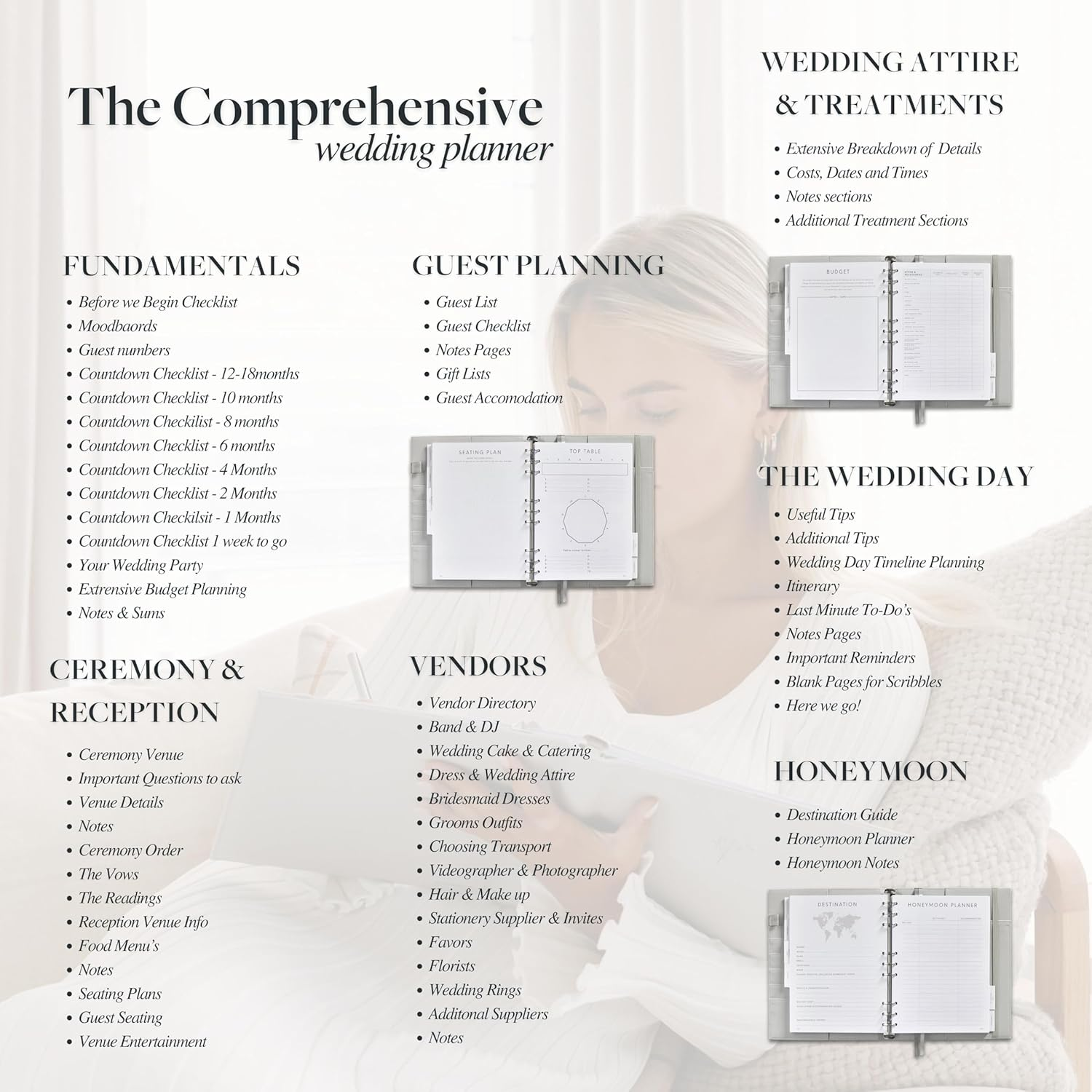 Wedding Planner Binder and Organiser for the Bride | Tissue Wrapped in a Gift Box | Ultra Thick Pages | This Elegantly Designed USA Planner Allows You to Plan Every Detail for Your Special Day image number 2