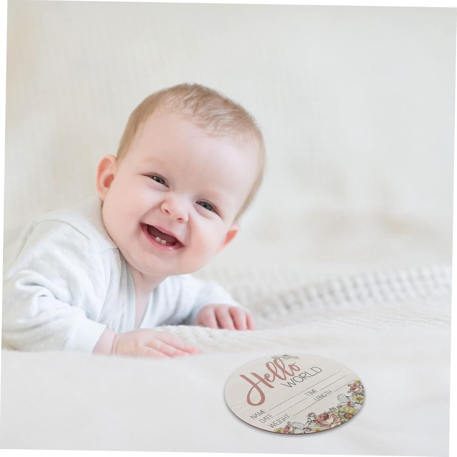 Wooden Birth Announcement Sign Premium Photo Prop for Newborns Nursery Name Plaque Shower Parents image number 1