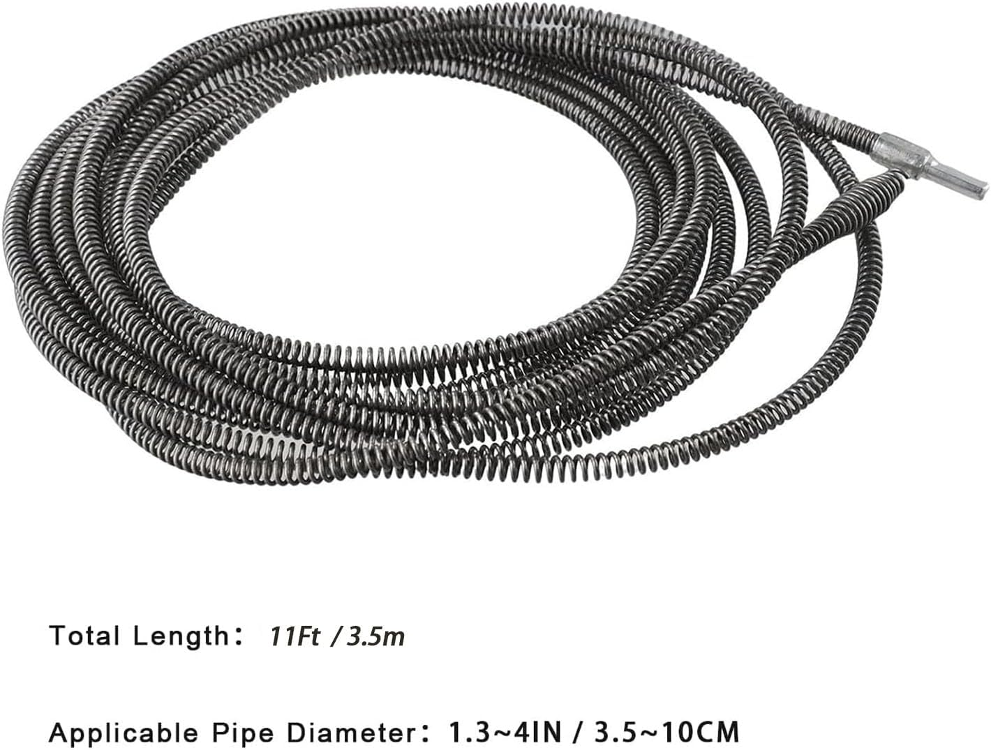 Drain Auger Cable 11 Ft Flexible Plumbing Snake Clog Remover with Drill Connector Plumbing Pipe Drainage Cleaning Cable Drainage Auger Snake Unclogging Clogged Sewer Pipes (Excluding Electric Drills)