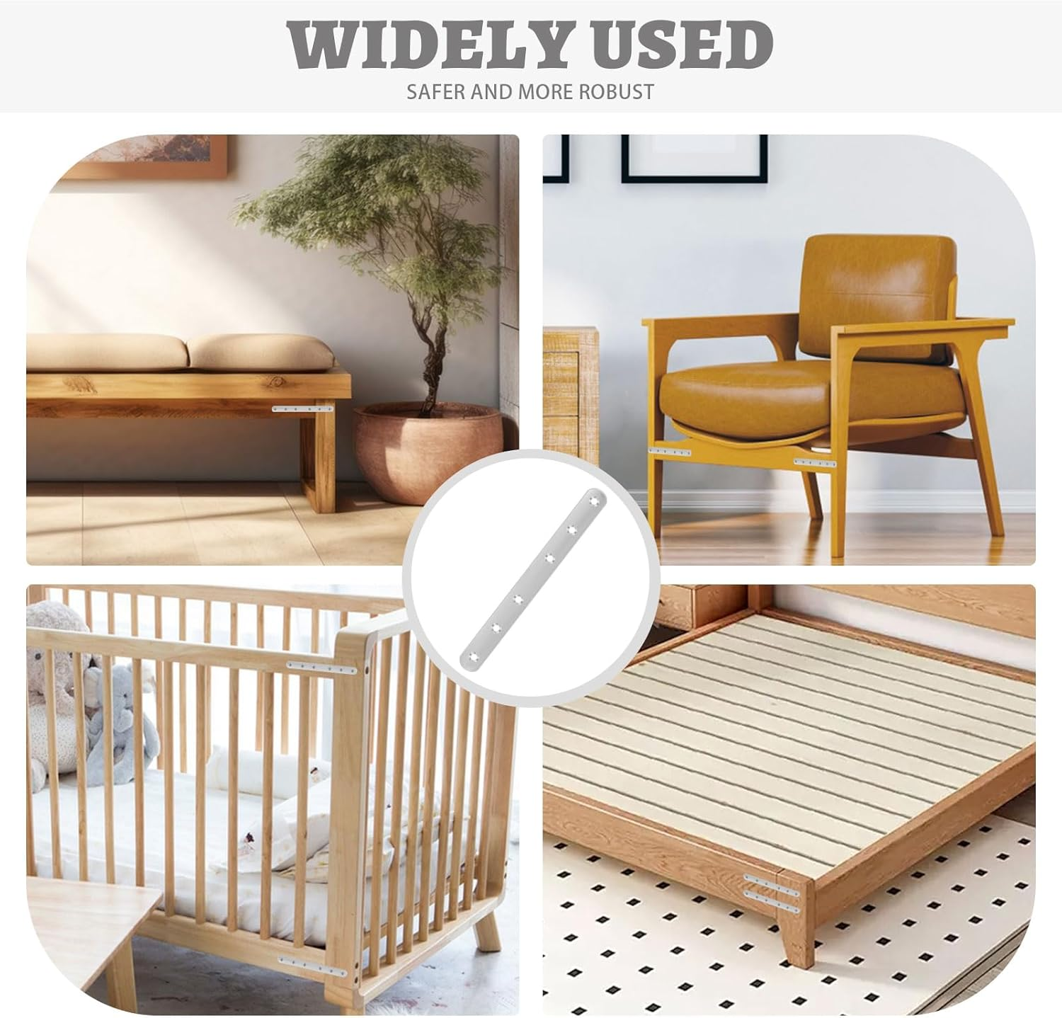 Diakey 10 Pack Flat Brackets for Braces, 16.5 X 1.9 X 0.28Cm/6.5 X 0.8 X 0.11In Stainless Steel Straight Mounting Brackets Metal Mending Plate with Screws for Wood Furniture Repair Fixing