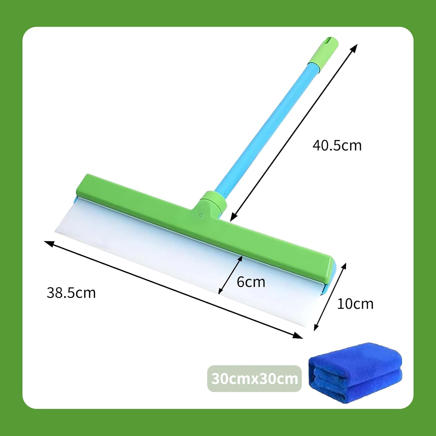 Window Cleaning Kit 3-In-1 Set Silicone Window Squeegee Kit Silicone Blade + Microfiber Cloth Material Excellent Water Stain Removal Suitable for Shower Glass Mirrors Cars Solar Panels image number 4