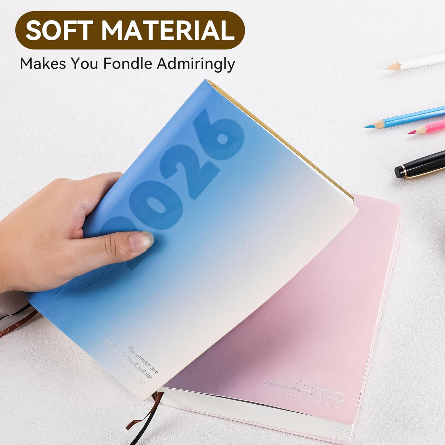 2026 Diary Journal Notebook A5 Weekly and Monthly Planner Scheduler Daily Planner Paper for Home Office School Diary Travel Gift Birthday 5.8" X 8.5"(Blue) - Pink image number 6