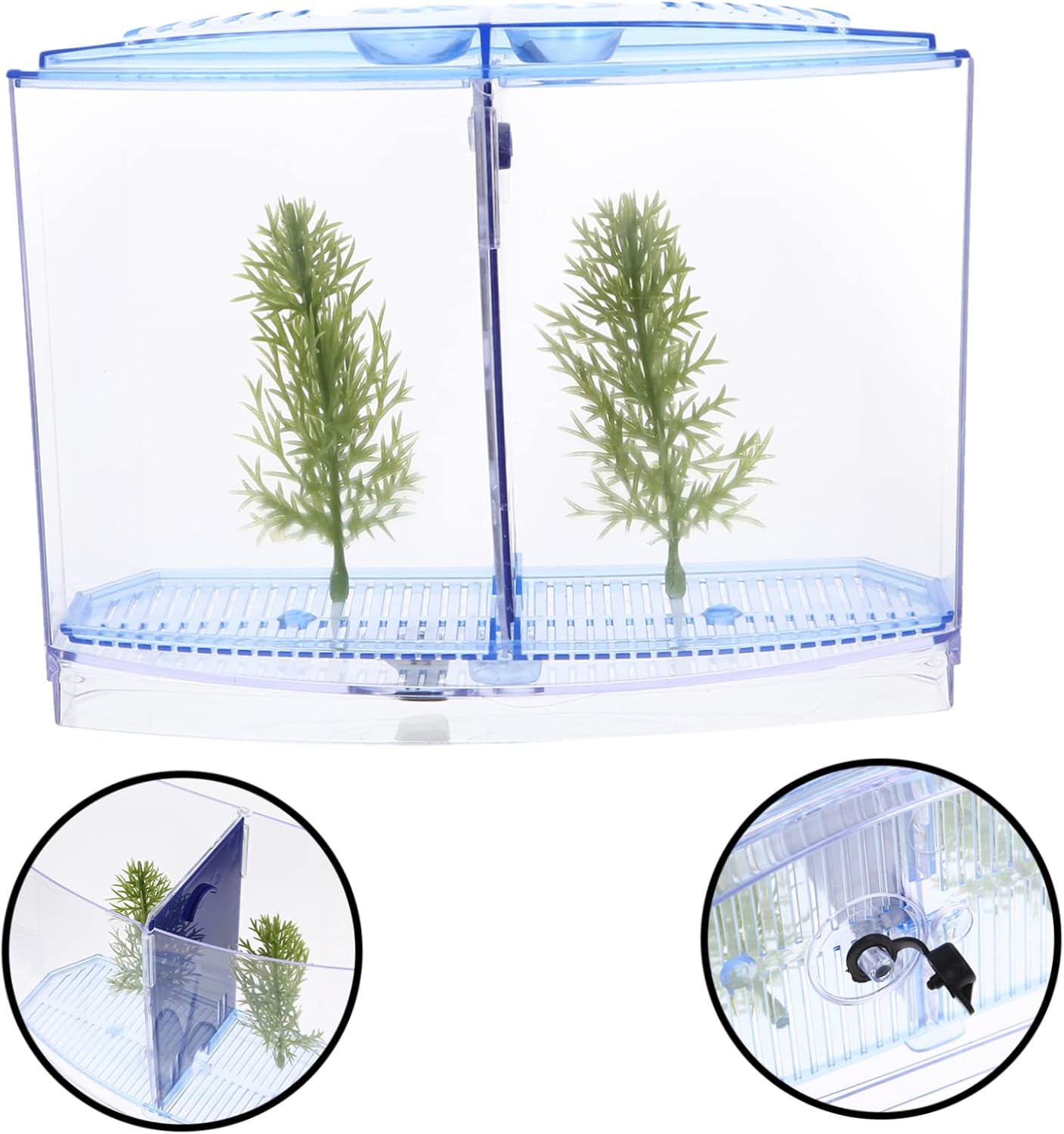 DECOMELODY Mini Transparent Fish Tank Small Plastic Aquarium Breeding Box for Fish and Hydroponic Plants Easy to Clean and Compact Tabletop Design for Desktop Aquatic Pets and DIY Micro Lands image number 3