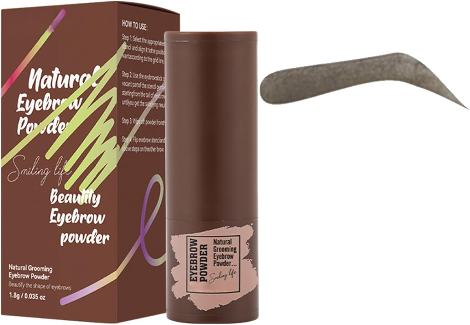 Yhong Eyebrow Stamp Kit for Women Waterproof Brow Stencil Powder Reusable 10 Shapes 2 Brushes Effortless Brows Natural Look Black One Size