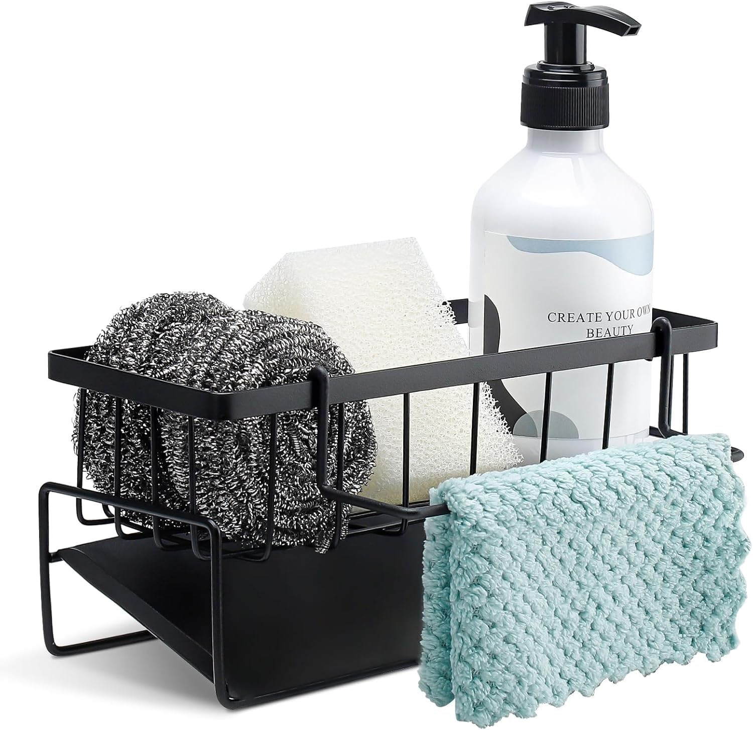 Kitchen Sink Caddy Organzier,Sponge Holder for Sink, 304 Rustproof Stainless, Kitchen Countertop Soap Dispenser Organizer, Kitchen Decor and Accessories image number 2