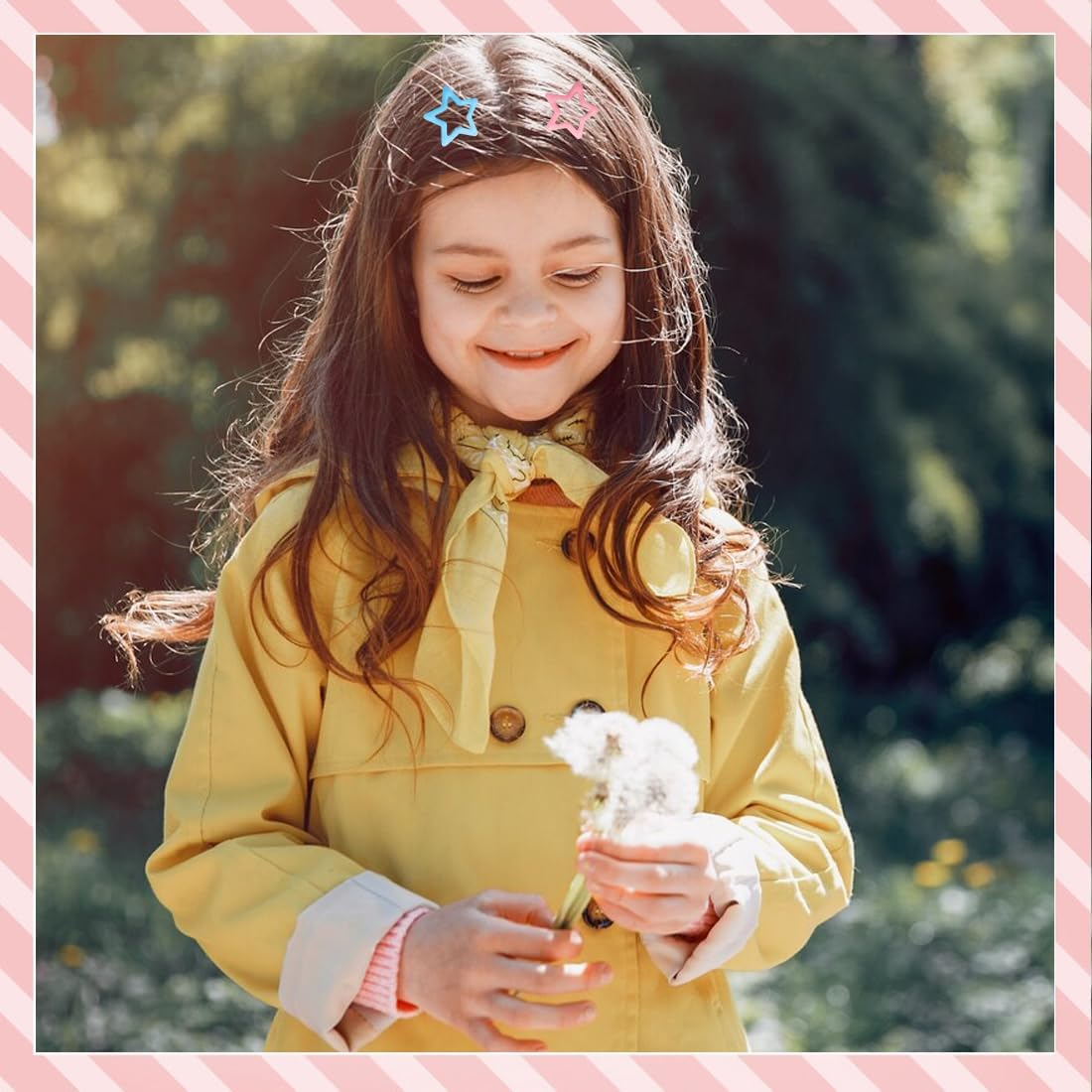 BIRLOZA Pack of 10 Star Hair Clips, Mini Hair Clips, Colourful Star Hair Clip, Hair Accessories, Pentagram, Metal Snap Headpiece, for Children, Girls and Madame