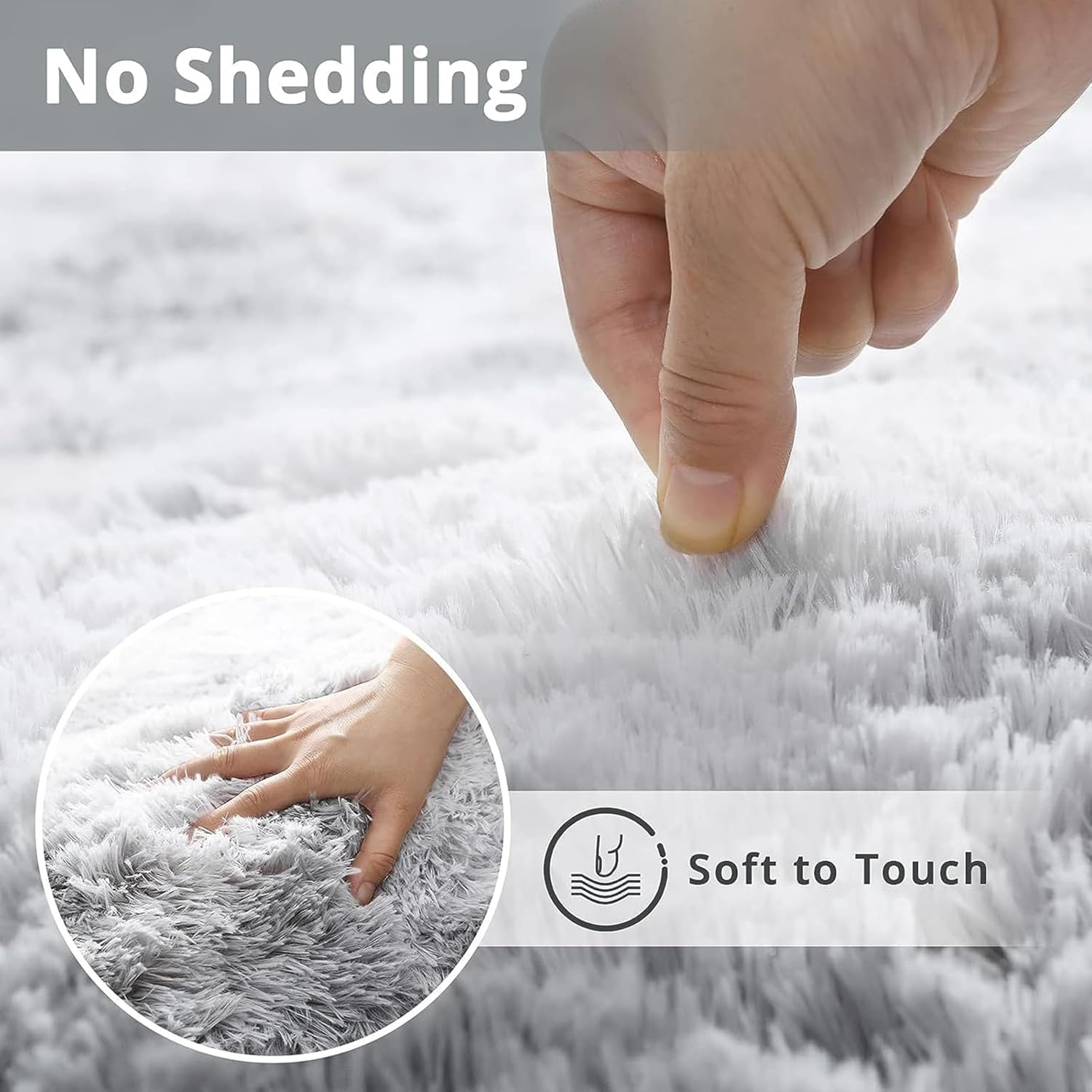 Large Area Rugs for Living Room, Ultra Soft Indoor Modern Fluffy Bedroom Carpets, Washable Furry Throw Rugs Area Carpets for Children Home Decor Nursery Rug (Light Grey,50 X 80 CM) image number 2