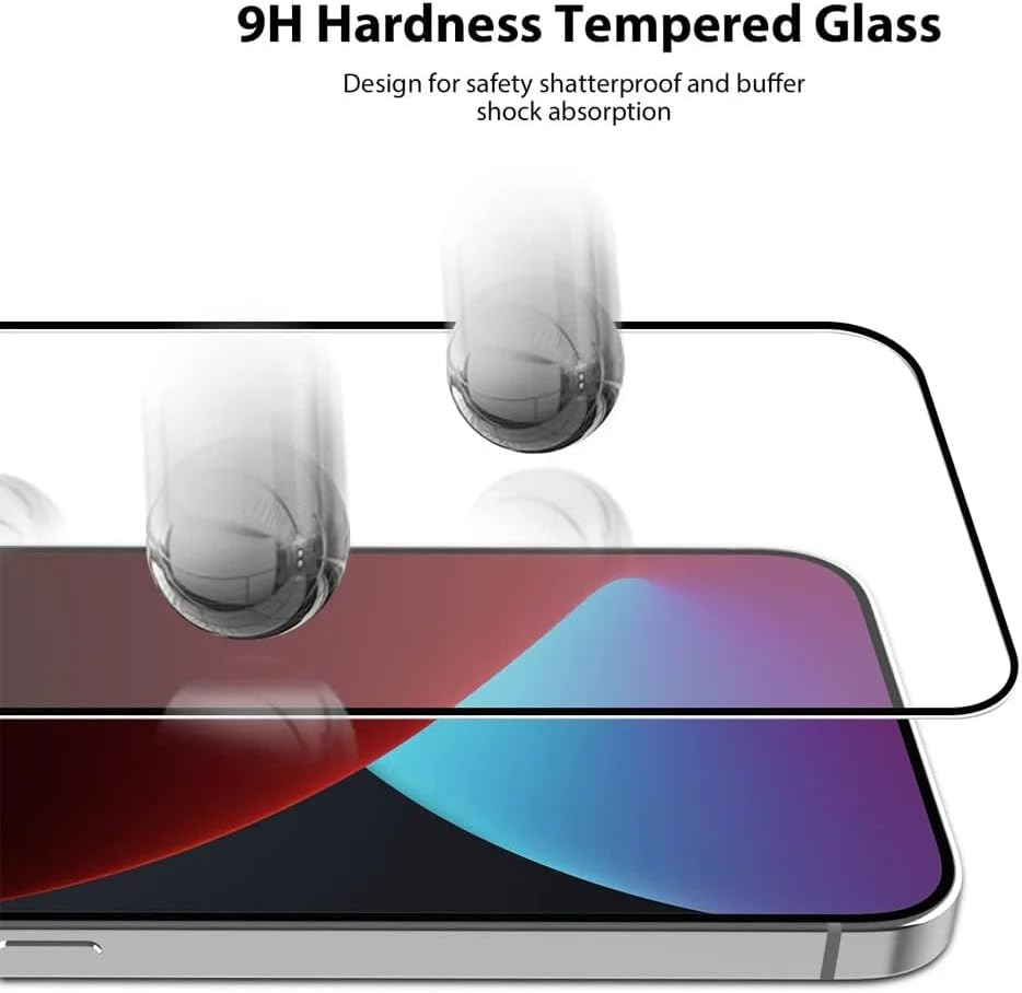 [2 Pack] Tempered Glass Screen Protector for Iphone 14 14Plus 14Pro 14Promax with Installation Alignment Frame (2Pack for Iphone 14) image number 3