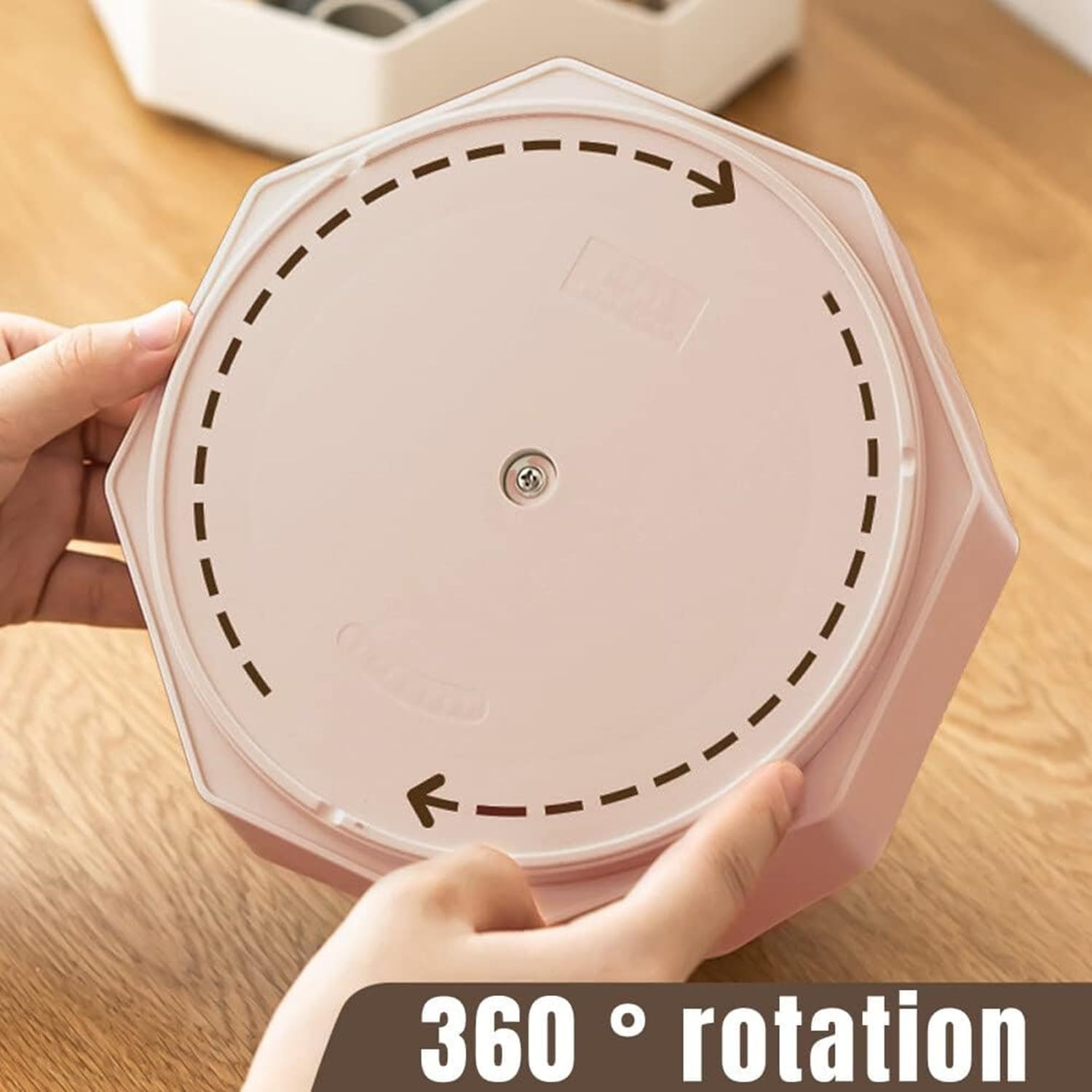 JCZD Rotating Pen Holder, Stationary Organiser, Pen Holder for Desk 9 Compartments, Upgraded Large Capacity 360&deg;Rotatable, Can Accommodate Pencils, Colored Pens, Various Stationery (Pink) image number 2