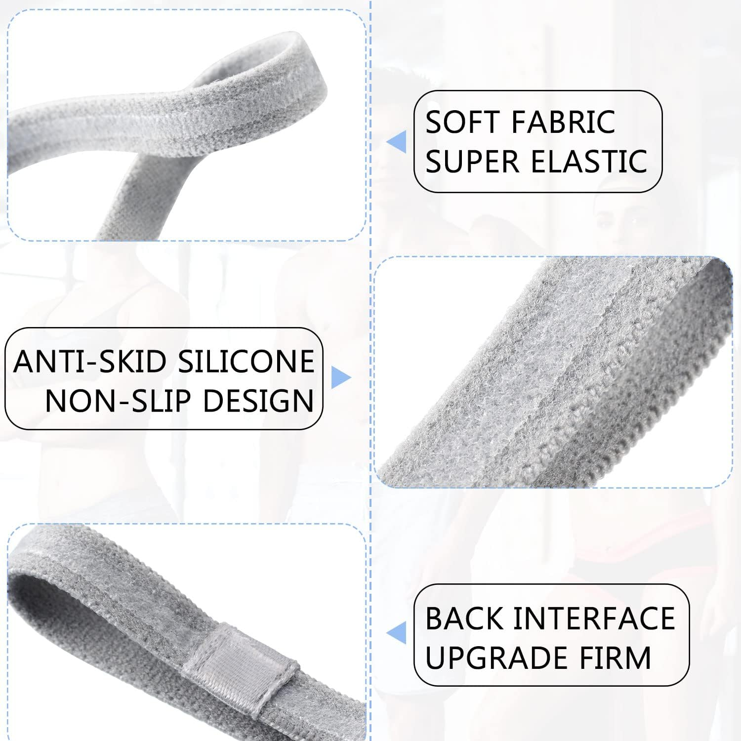 Sumind 4 Pieces Thick Non-Slip Elastic Sport Headbands Football Hair Headbands for Women and Men image number 4