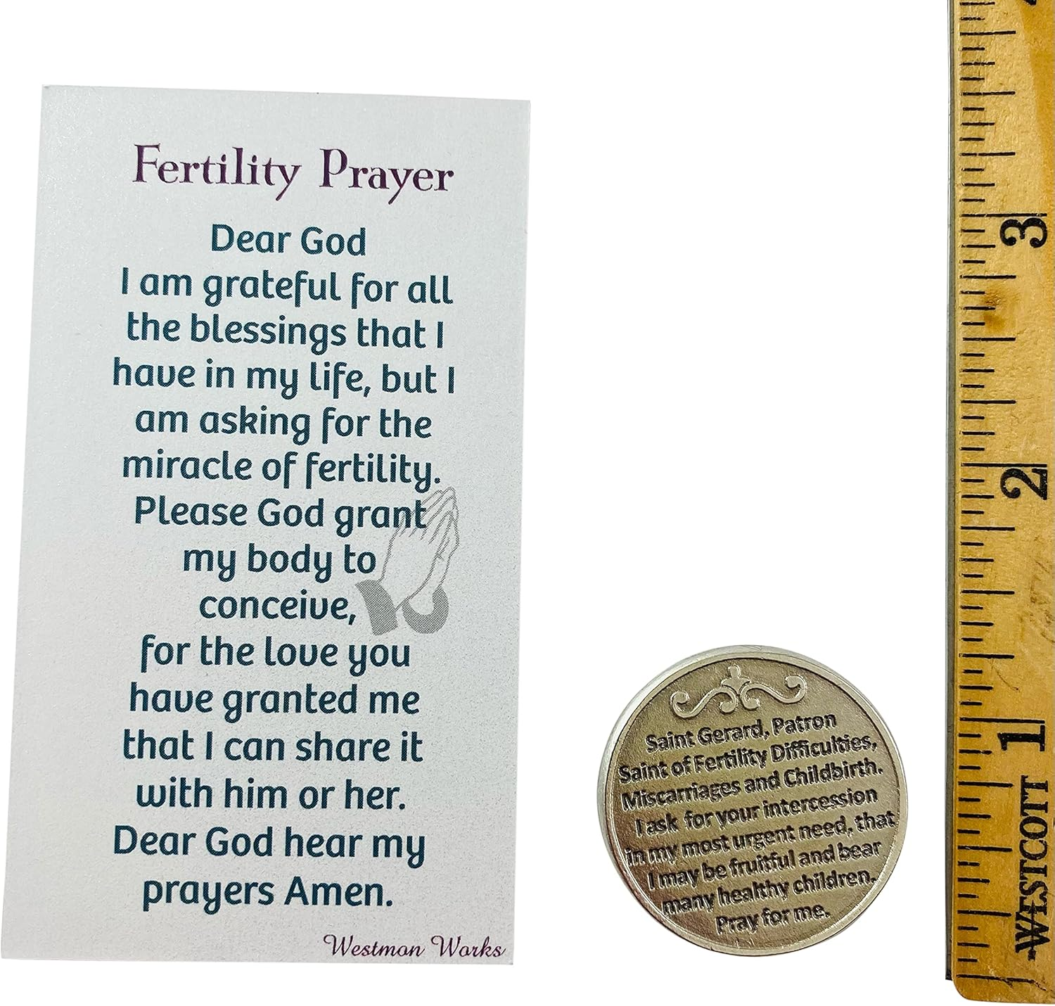 Westmon Works St Gerard Token and Prayer to Become Pregnant with Saint Prayer Holy Card Fertility Set image number 3