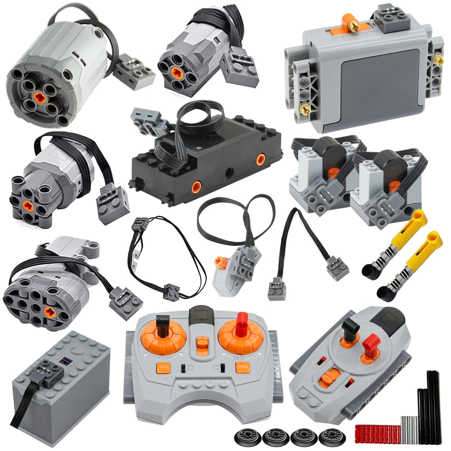 SEEMEY 34Pcs Power-Function Kit Set Motor Battery Infrared-Remote-Control Receiver Train Adjustable Speed Technic-​​Motor Parts, Technic-Parts Compatible with Mainbrands image number 2