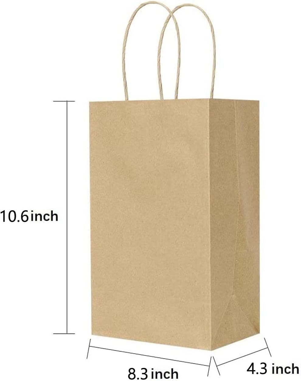 50 Pcs Paper Bags with Handles, Gift Bag Kraft Paper Party Gift Bag,Small Gift Bags Eco-Friendly Kraft Bags for Gifts,Business, Shopping, Retail Merchandise Bags (21 X 11 X 27Cm, Brown) image number 6
