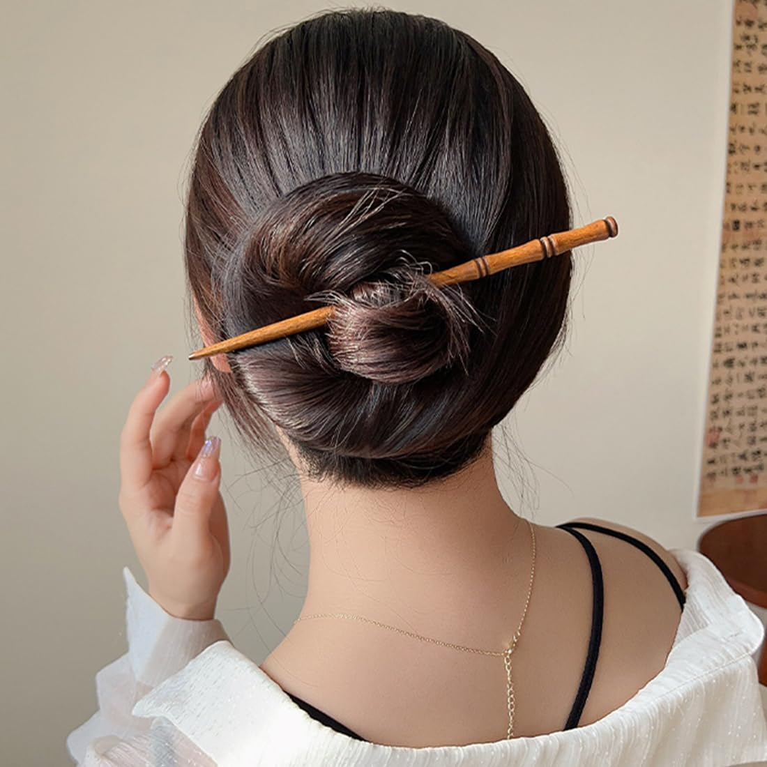 4 Pieces Retro Wooden Hair Wooden Hair Sticks, Hair Sticks, Bamboo Shape, Hair Holder, Hair Sticks for Women, Wooden Hair Pin, Hair Sticks, Hair Sticks for Hair DIY Accessories