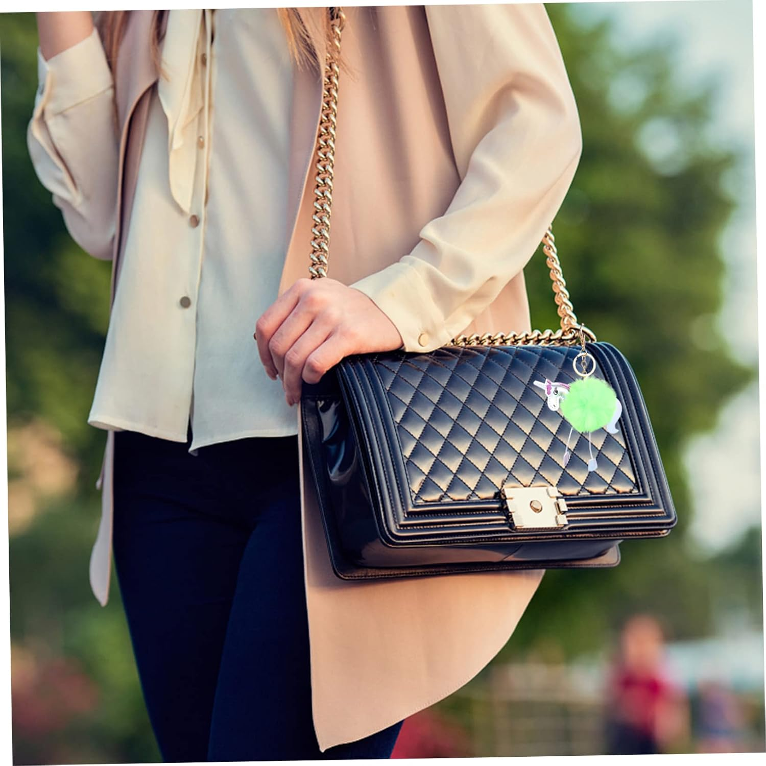 WHAMVOX 1Set Plush Unicorn Keychain Cute Bag Pendants Plush Materials Fashionable Accessories for Handbags and Car Keys image number 2