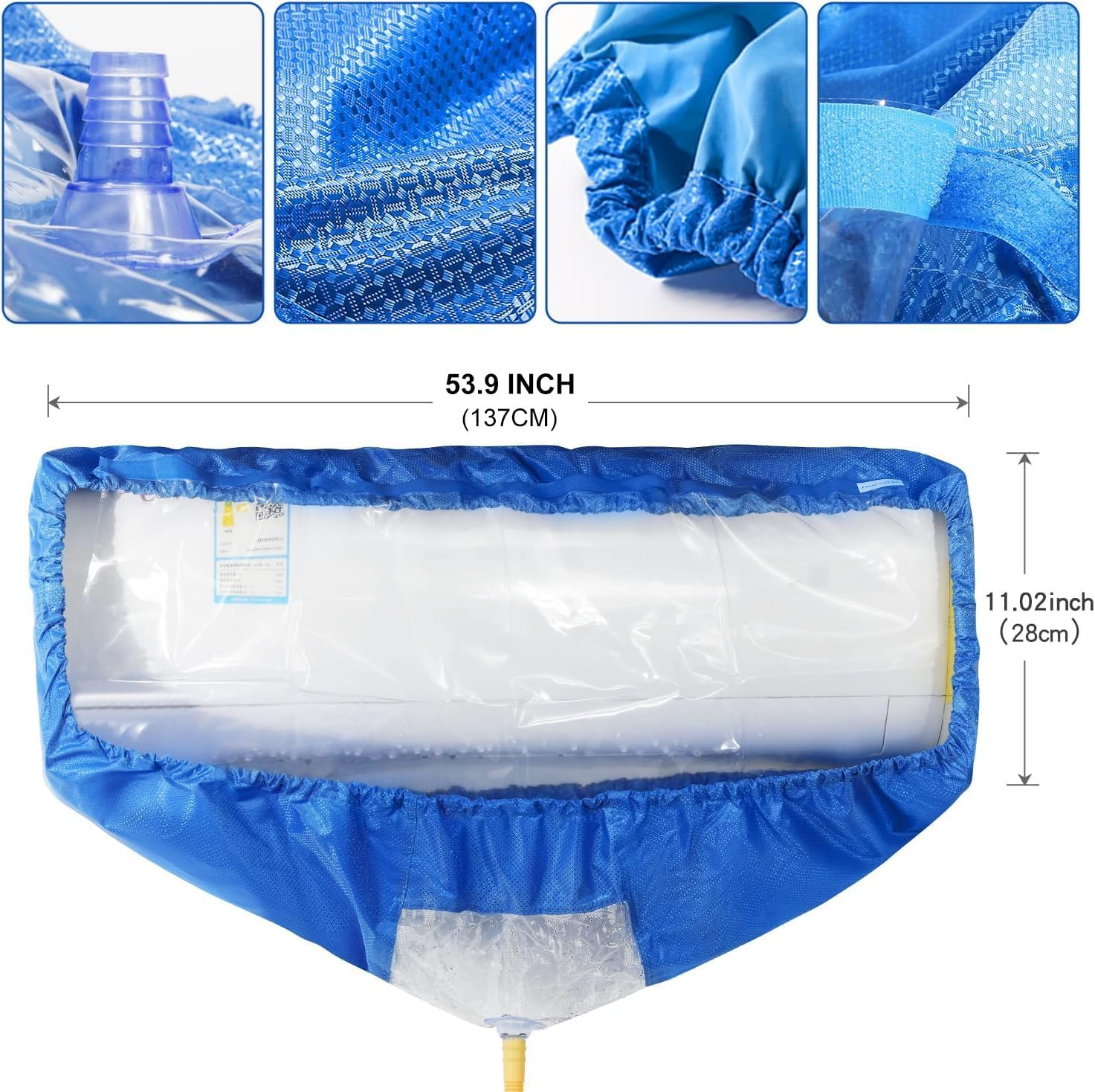 Split Air Conditioning Service Bag, Air Conditioning Cleaning Cover Bag with 10Ft Water Pipe, Wall Mounted Air Conditioning Cleaning Kit image number 3